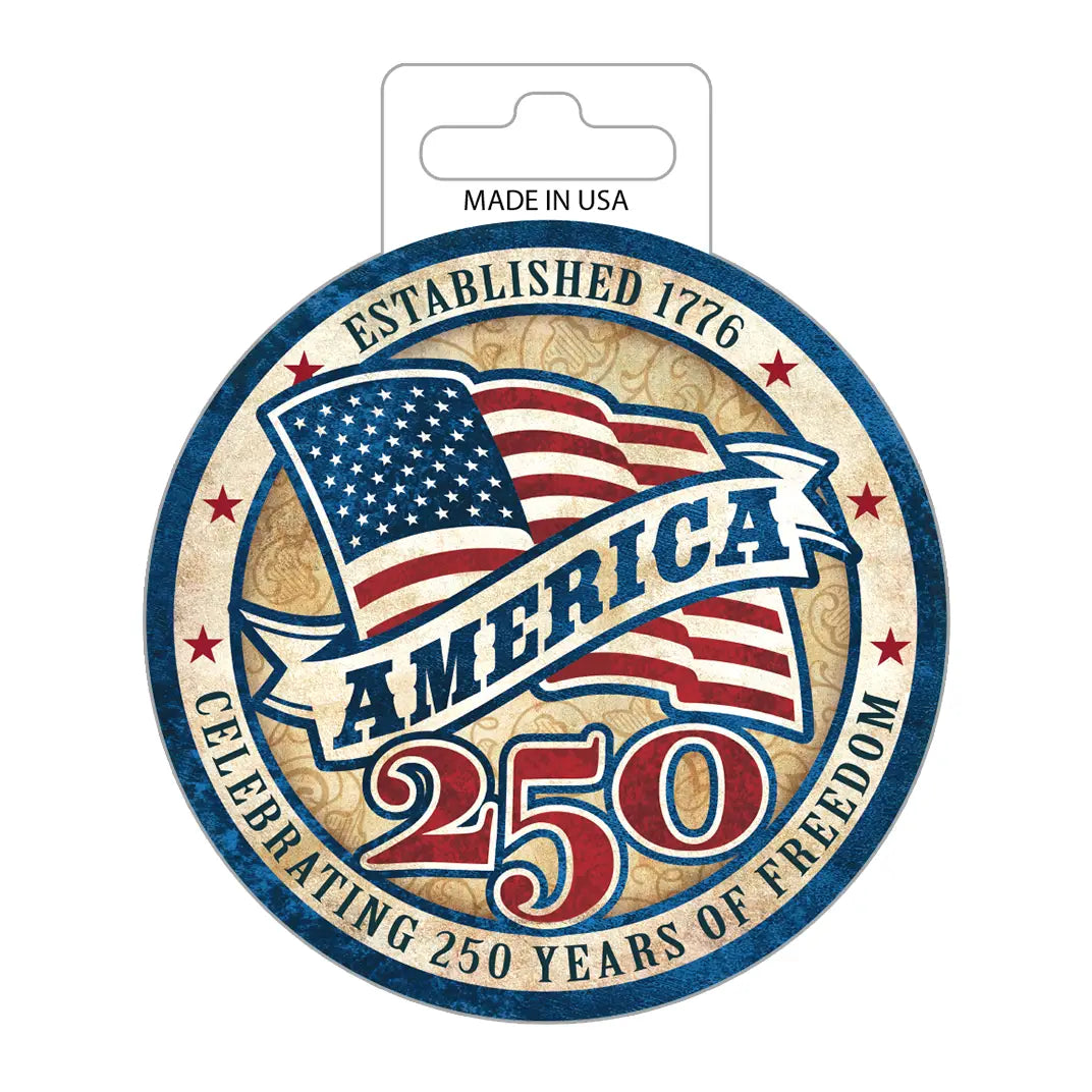 Sticker - America 250 Flag Round