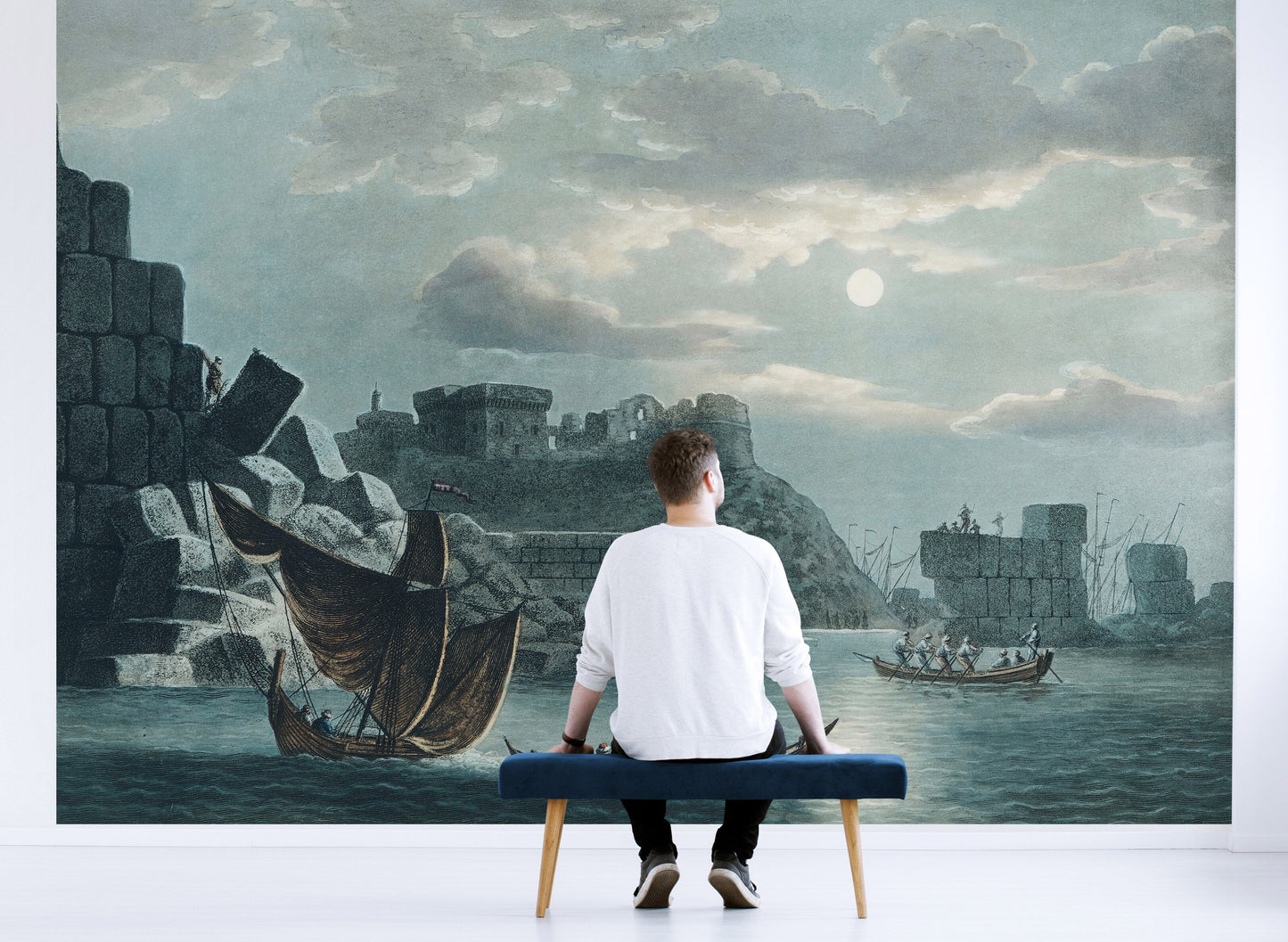 The Island of Tortosa from Views in the Ottoman Dominions Illustration Wall Mural. Sailing through the Mediterranean Islands. #6457