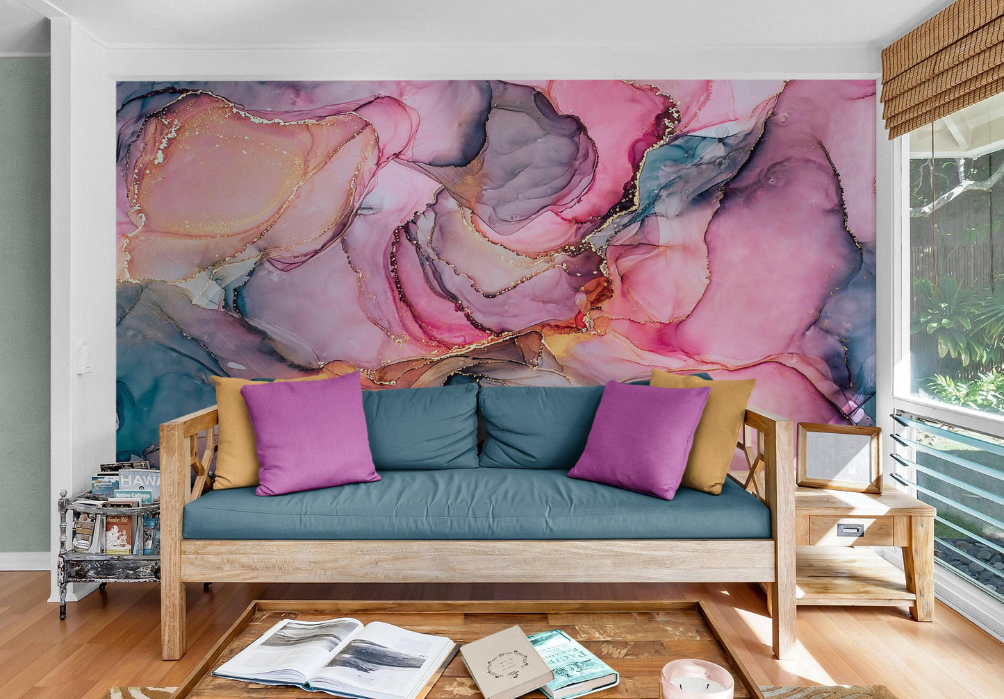 Abstract Alcohol Ink Pattern Wall Mural. Agate Design. Removable Peel and Stick Wallpaper. #6461