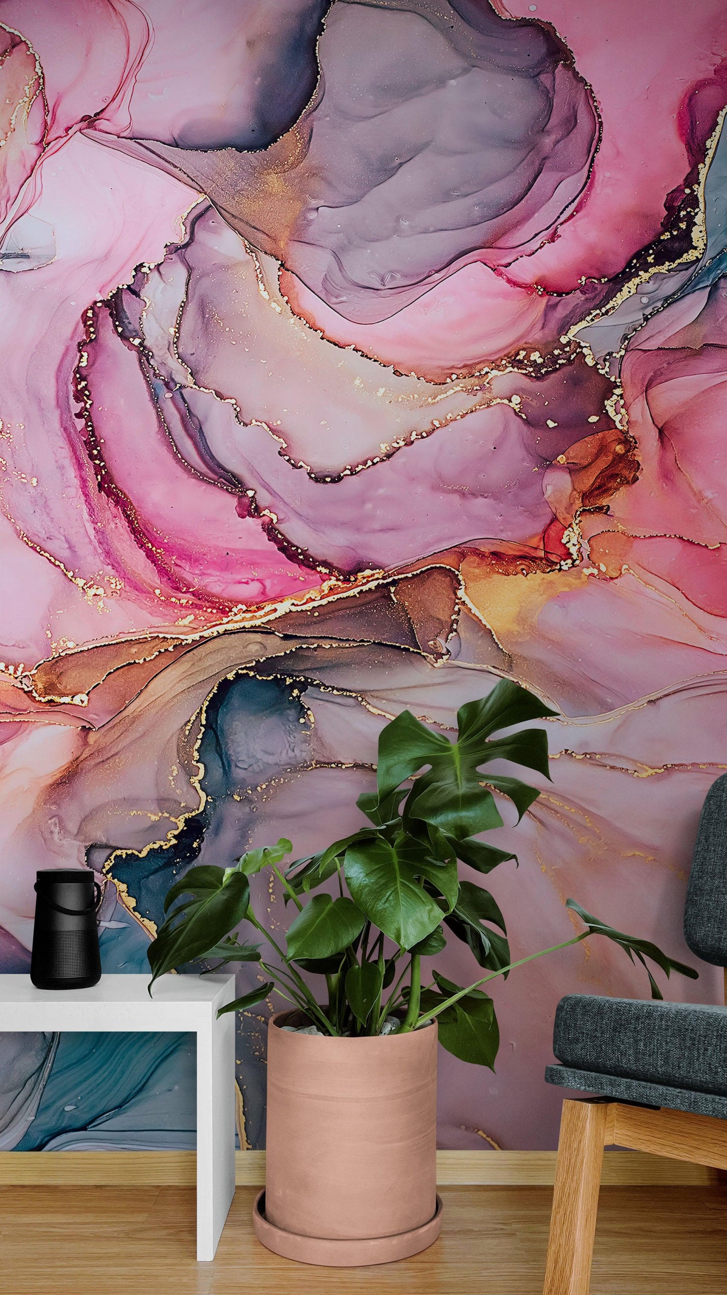 Abstract Alcohol Ink Pattern Wall Mural. Agate Design. Removable Peel and Stick Wallpaper. #6461