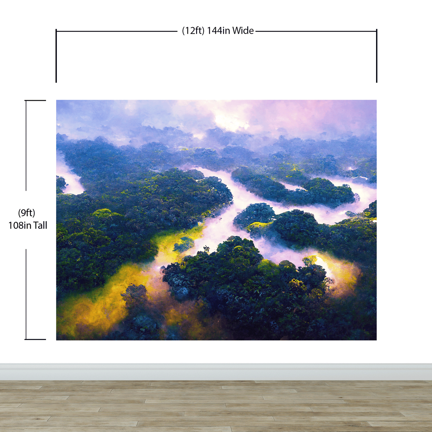 Tropical Rainforest Wall Mural Painting. #6475