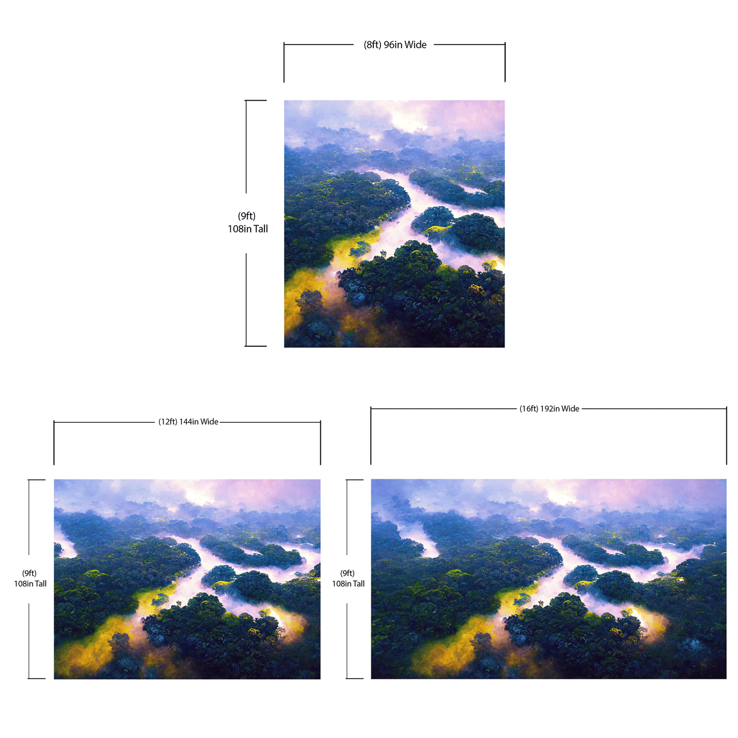 Tropical Rainforest Wall Mural Painting. #6475