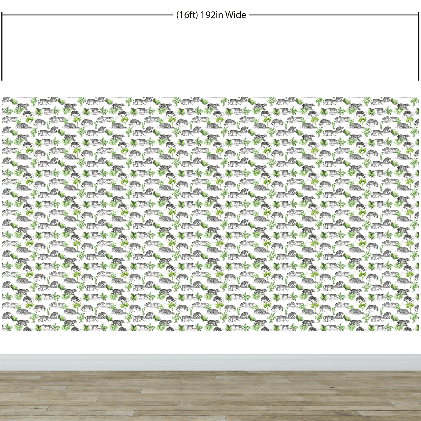 Tiger and Leopard Wallpaper Pattern. Safari Animal Print Wall Mural. #6478