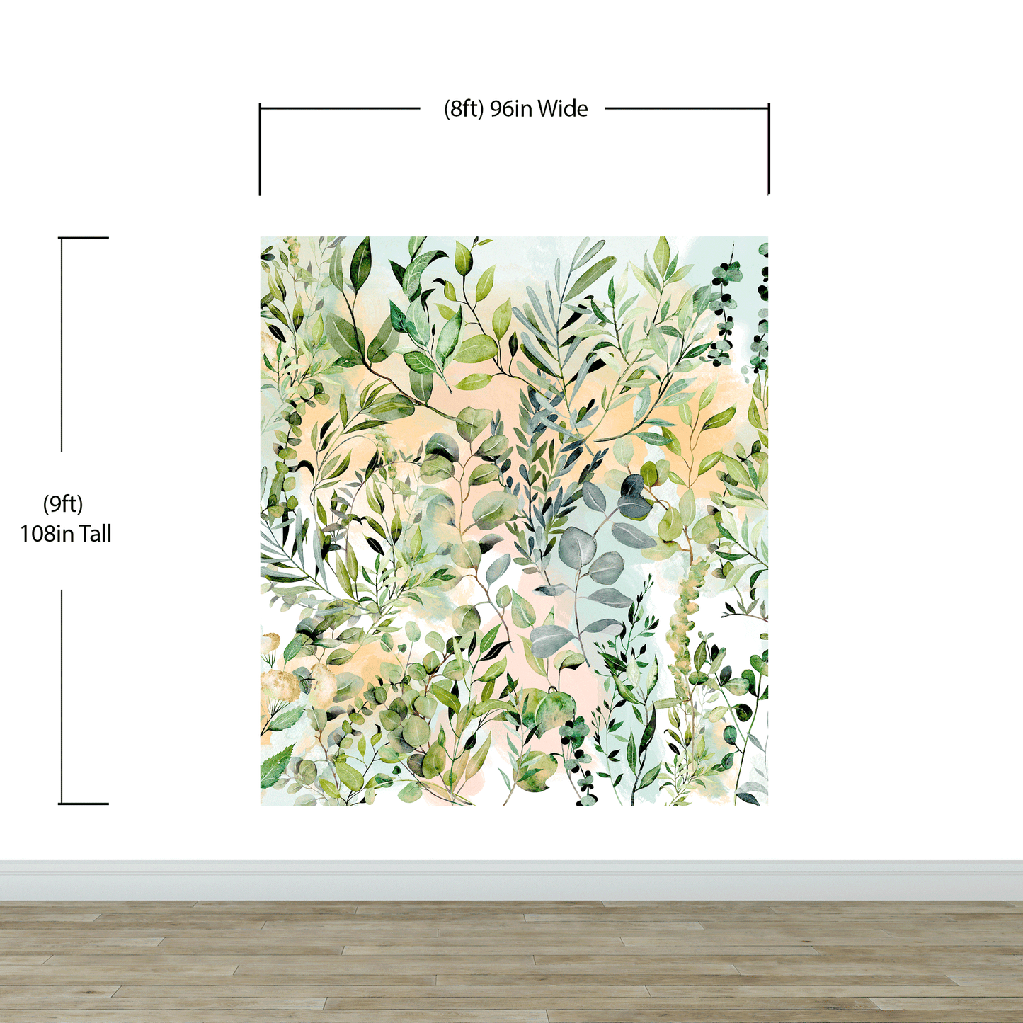 Eucalyptus Wallpaper in Pastel Color Watercolor. #6483
