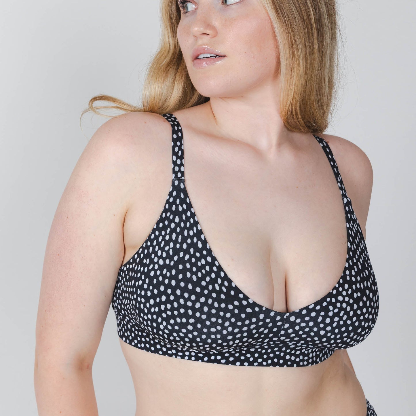 The Salt & Pepper | Polka Dot Boob Hammock™ Plunge Bralette