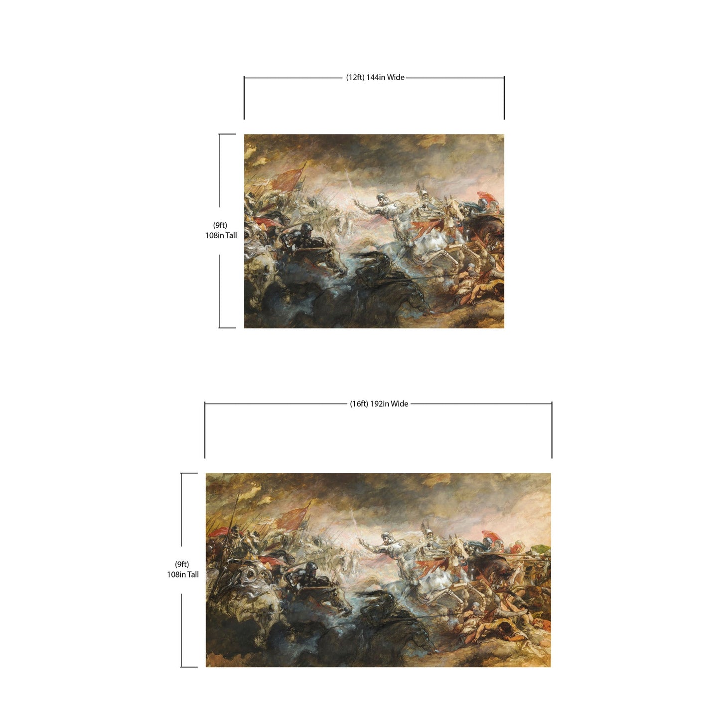 The Phantom Horseman Antique Painting Wallpaper. Peel and Stick Wallpaper. #6510