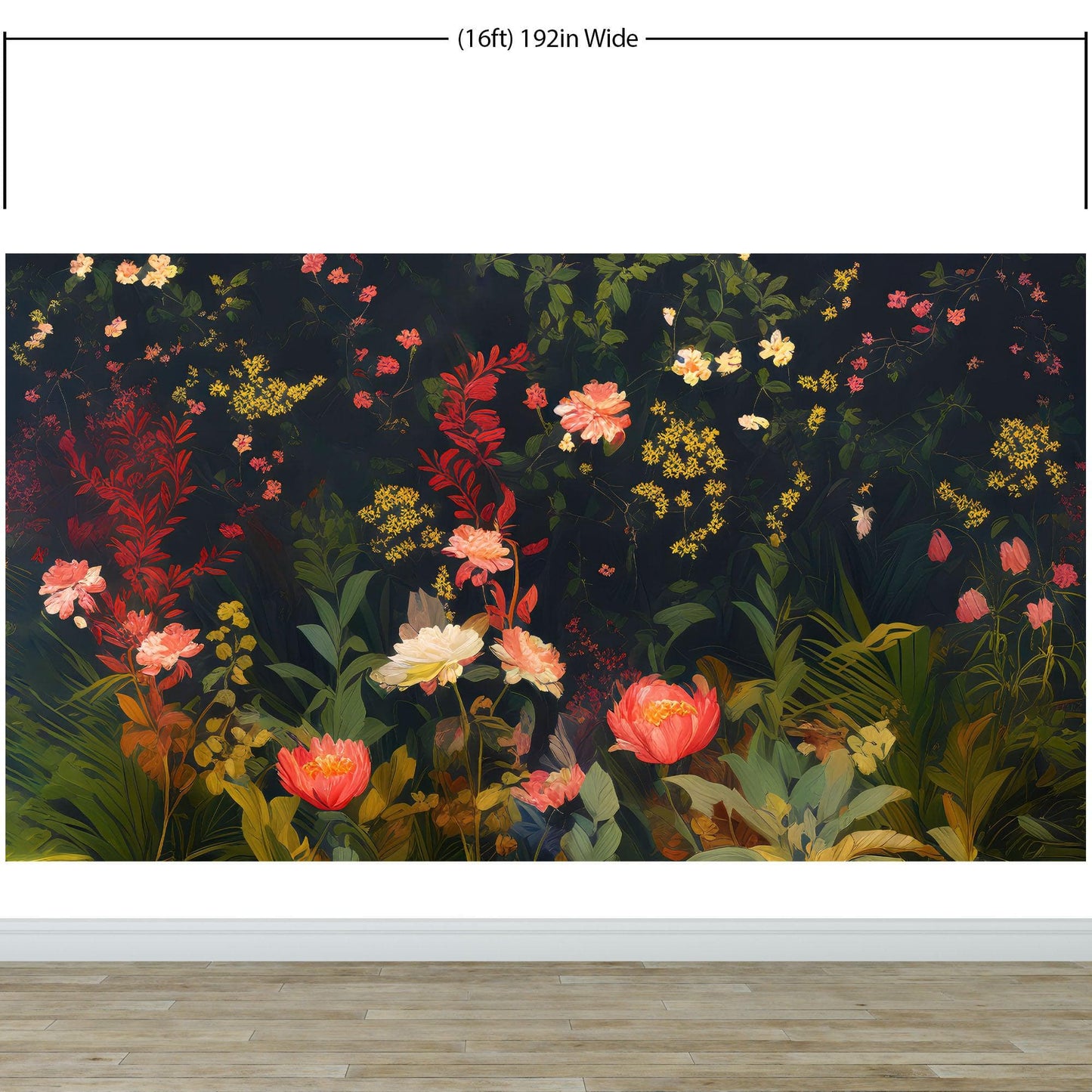 Chinoiserie Flowers Wallpaper. Asian Wall Art Mural #6517