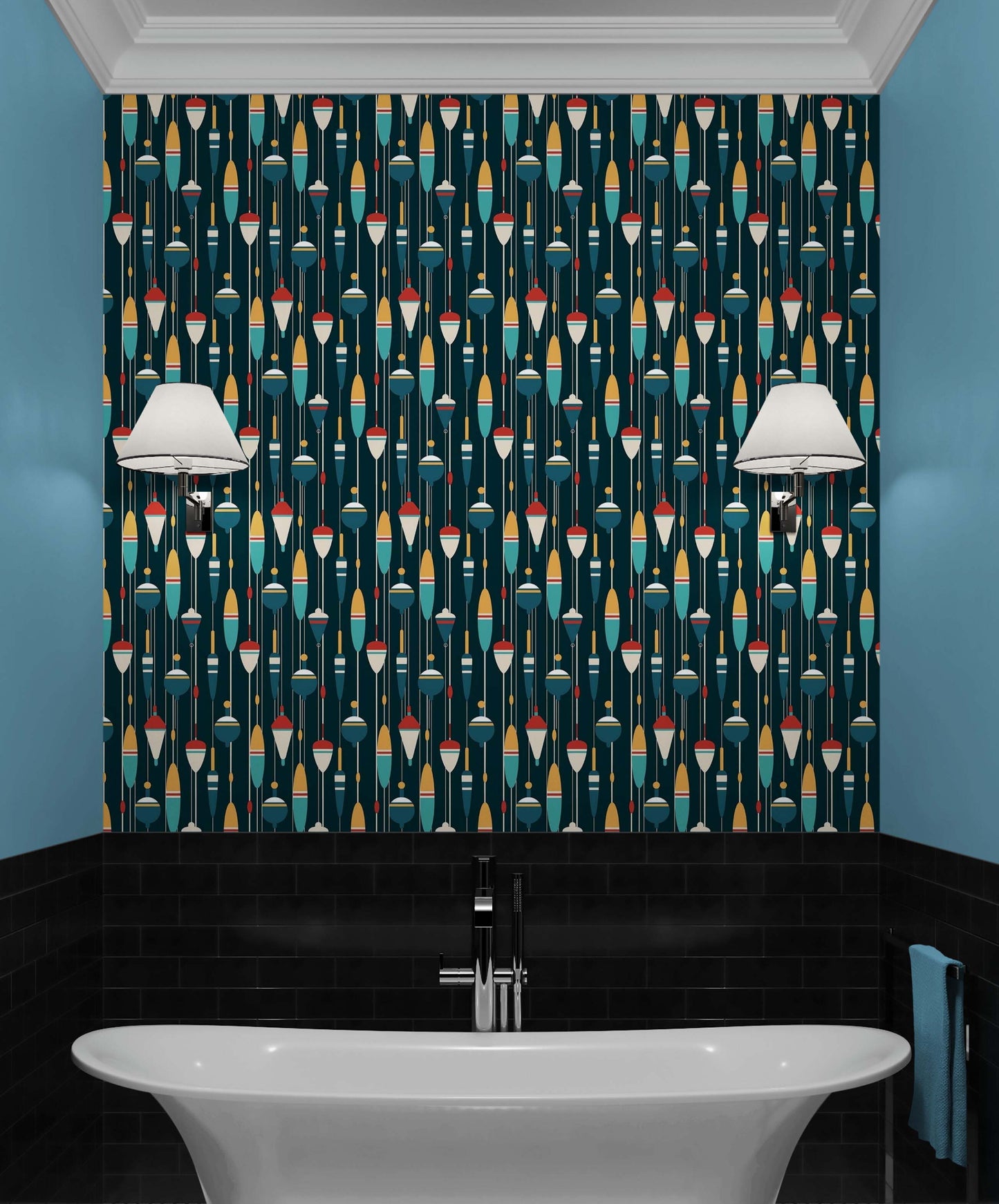 Fisherman Wallpaper Decor / Coastal Sea Theme Wall Mural #6534