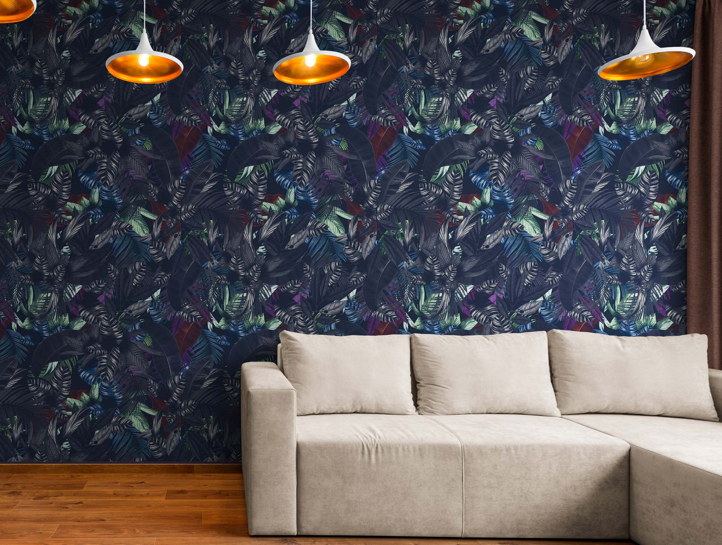 Pastel Color Tropical Leaves In a Dark Jungle Background Wallpaper #6537