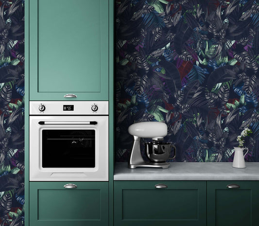 Pastel Color Tropical Leaves In a Dark Jungle Background Wallpaper #6537