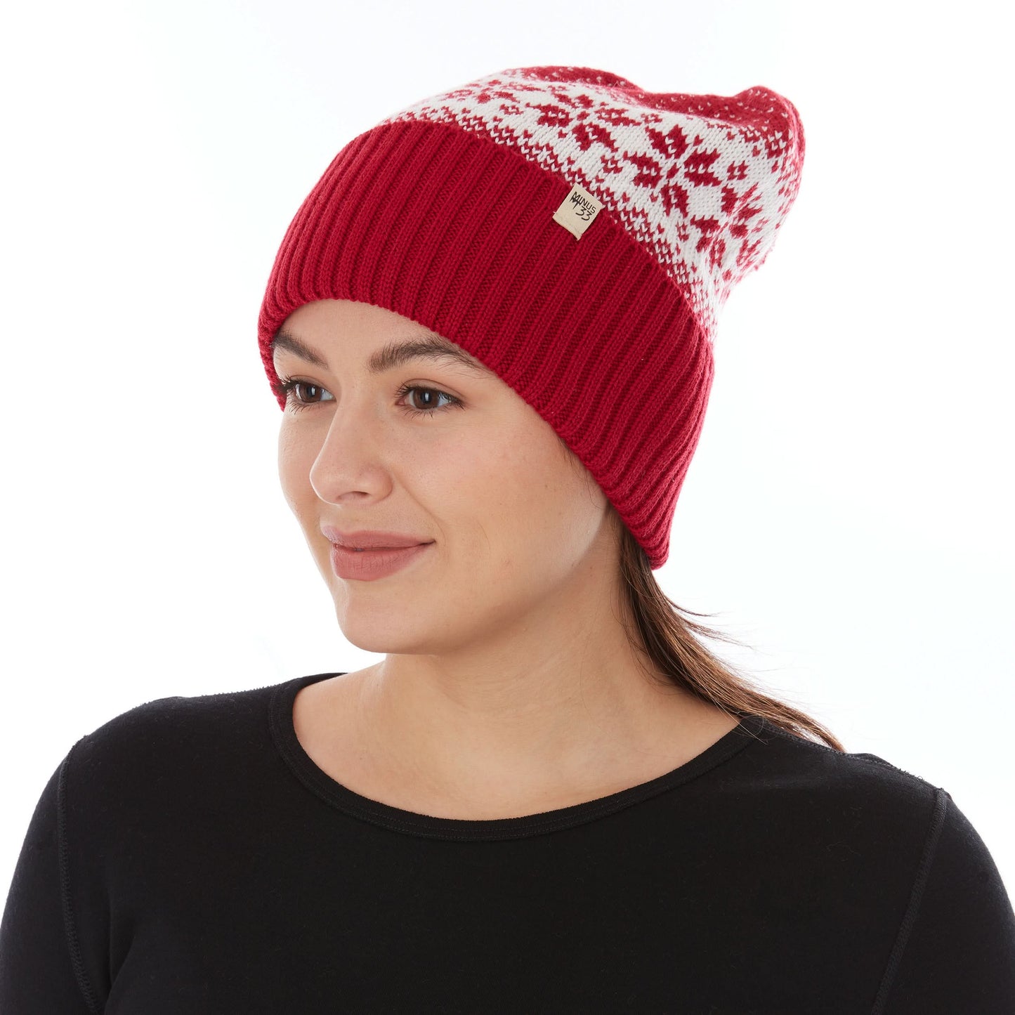 100% Merino Wool Knit Cuff Pom Beanie - Midweight