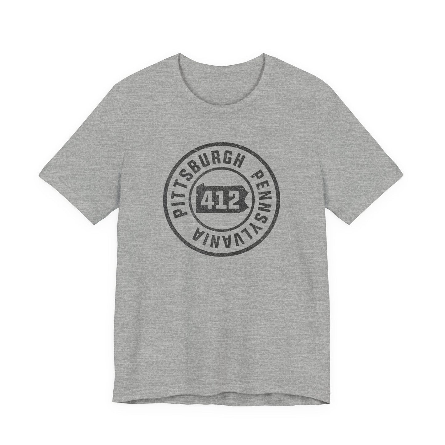 412 Area Code Pittsburgh Pa Stamped Short Sleeve T-Shirt