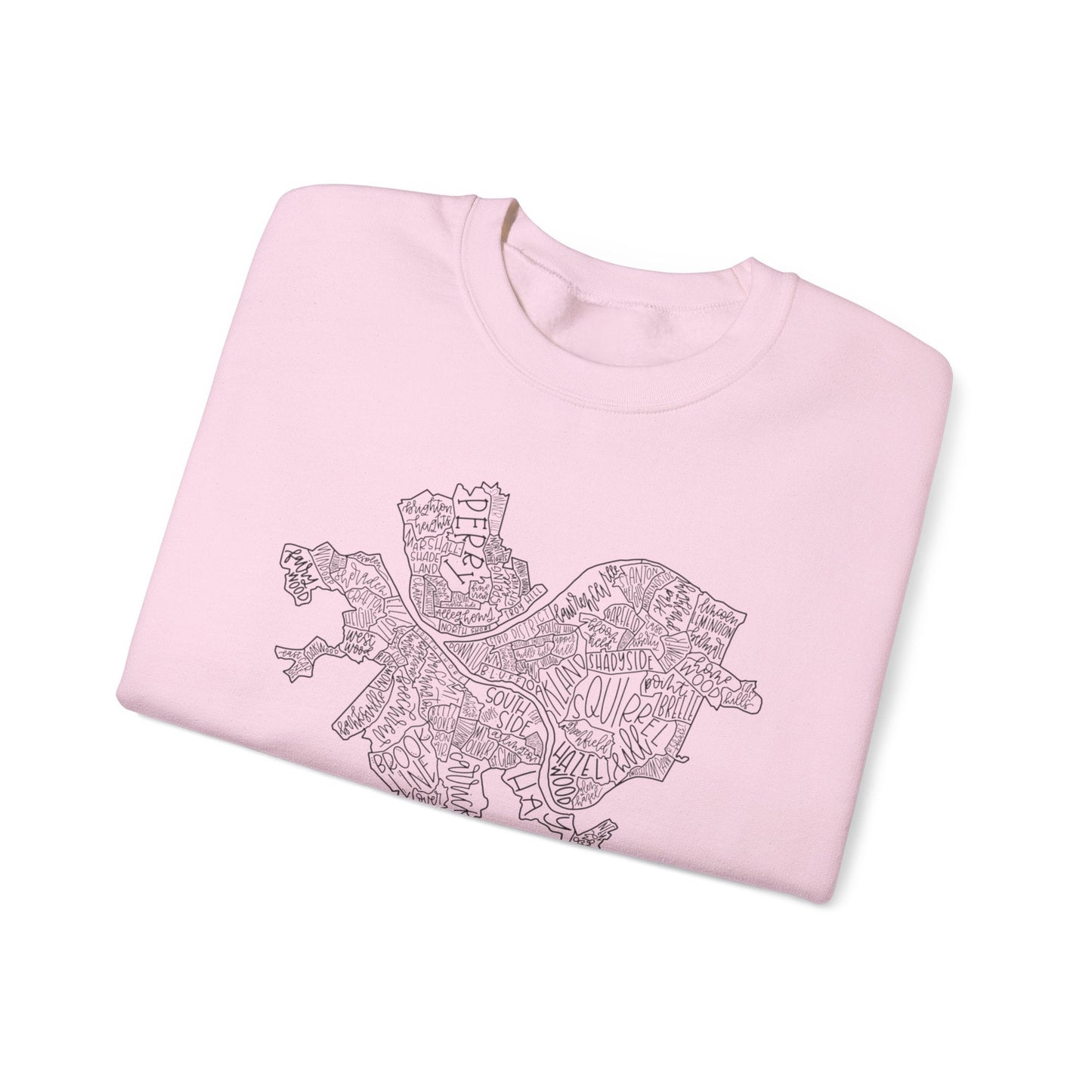Pittsburgh Topo Word Map Graphic Gildan Heavy Blend™ Crewneck Sweatshirt