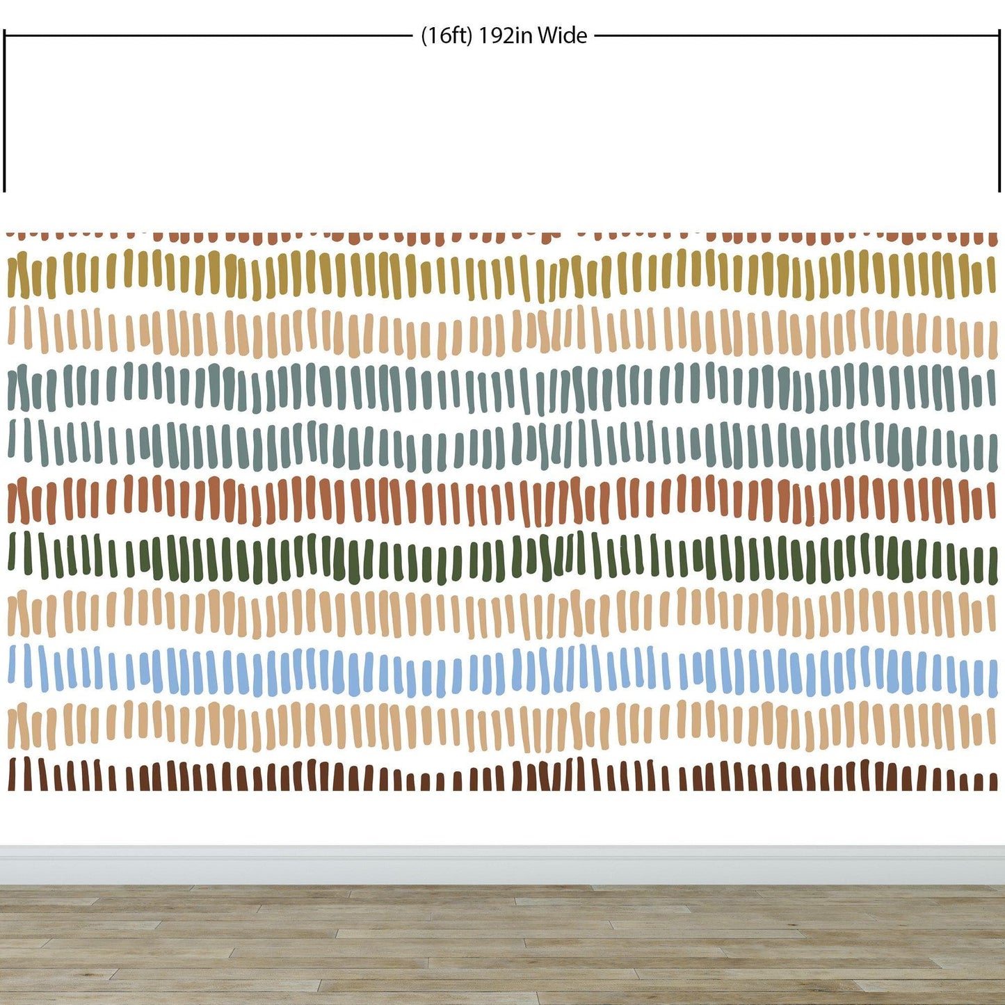 Minimalist Boho Wallpaper Peel and Stick Mural. Pastel Color Brush Strokes Stripes Pattern Design. #6568