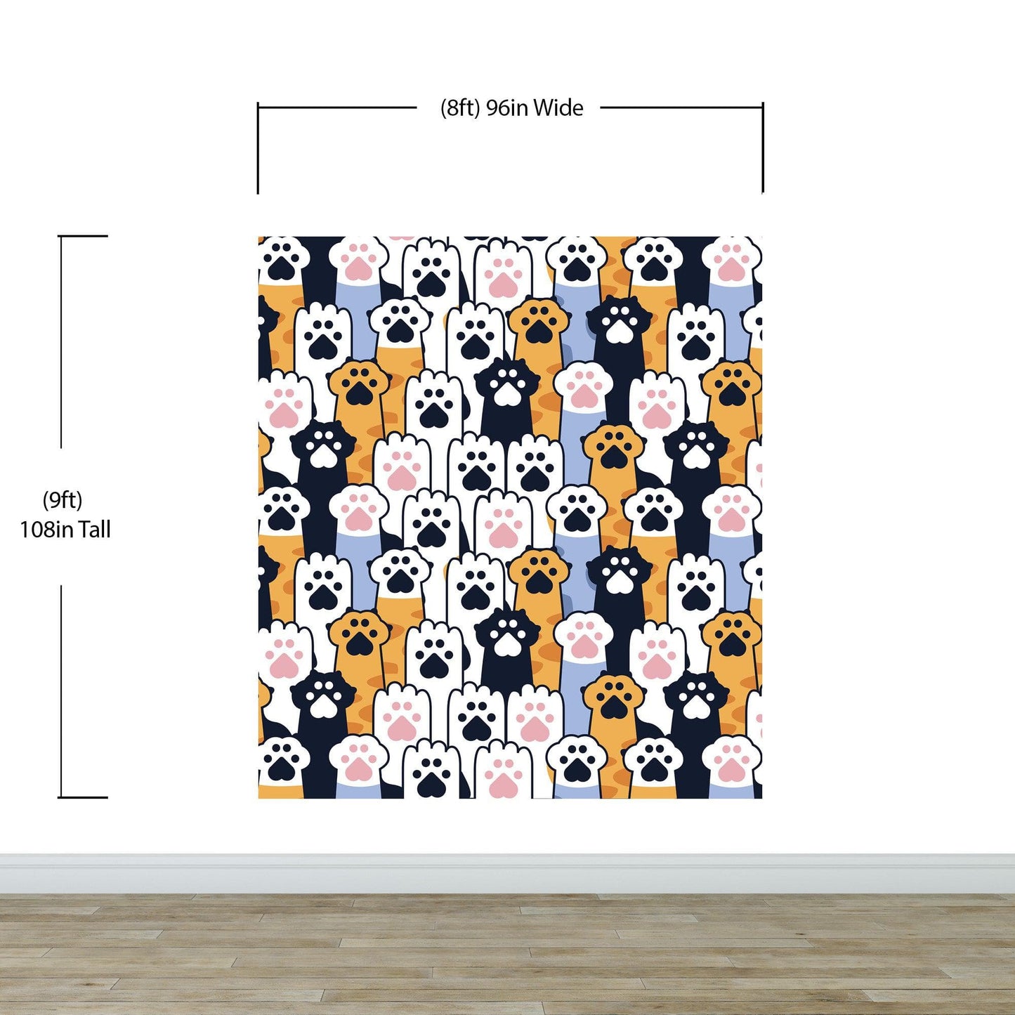 Cat Paws Pattern Wallpaper - Adorable Decor for Kid's and Nursery Rooms #6576