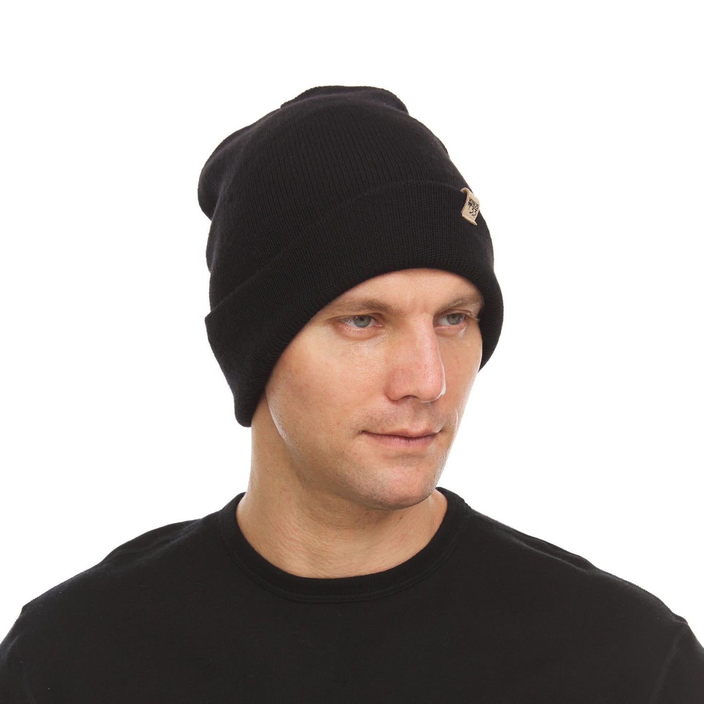 100% Merino Wool Knit Cuff Beanie- Midweight