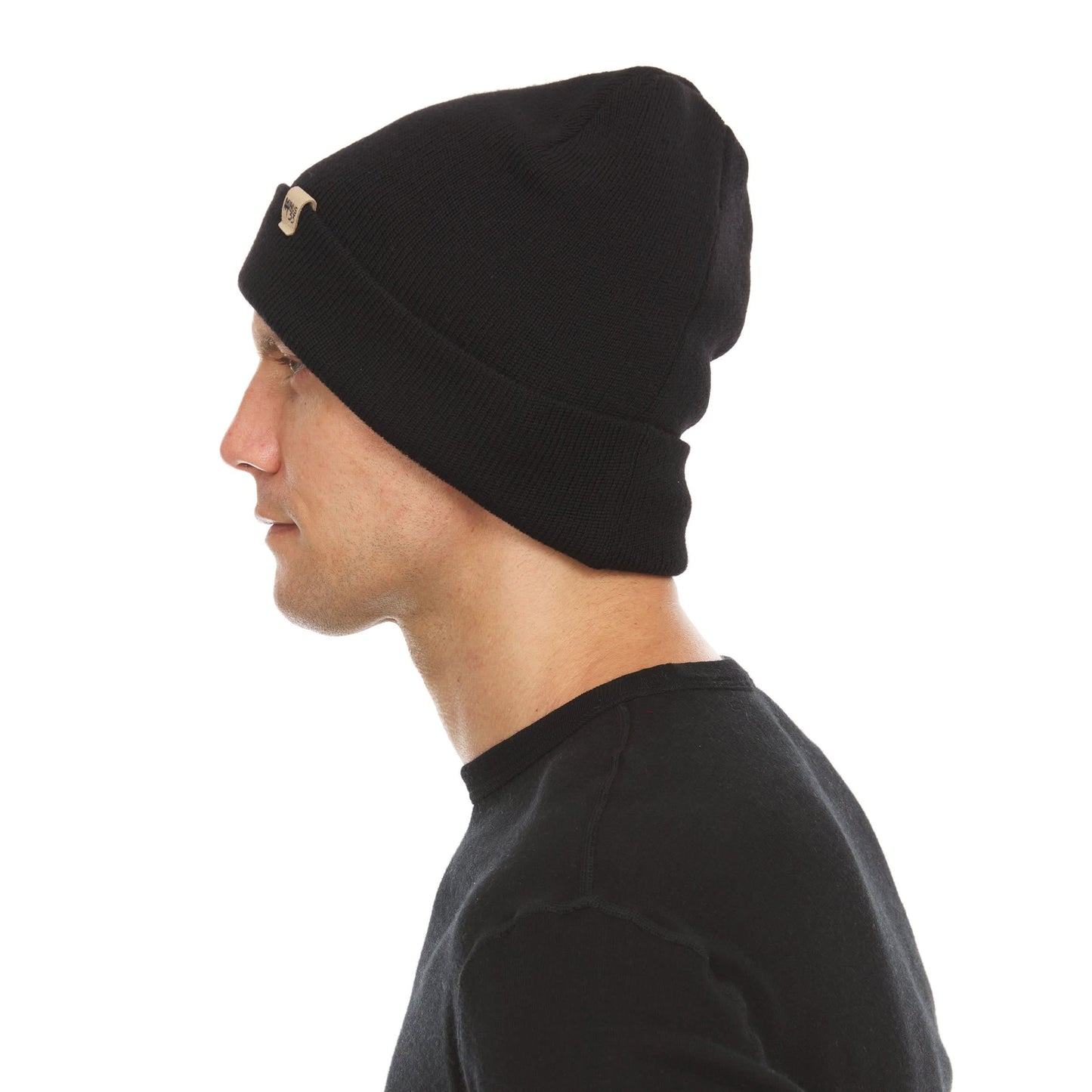100% Merino Wool Knit Cuff Beanie- Midweight