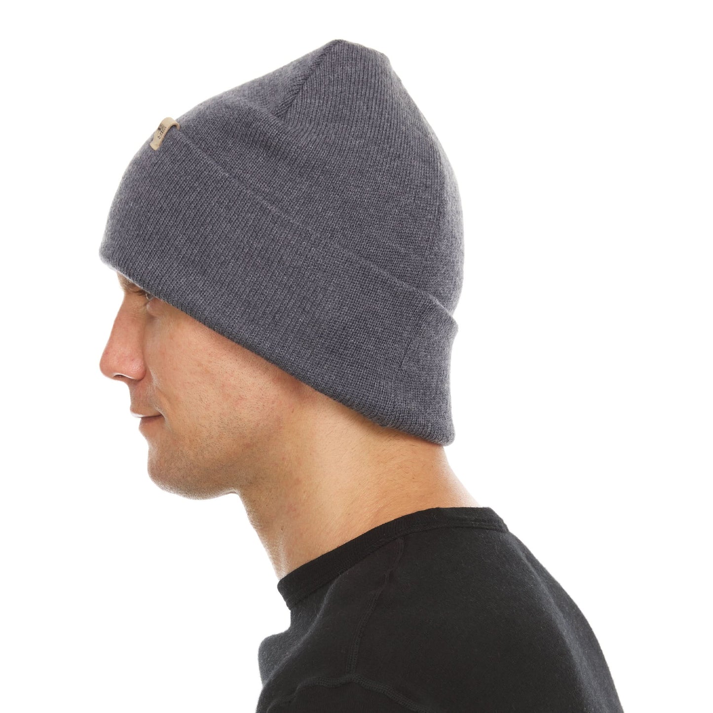 100% Merino Wool Knit Cuff Beanie- Midweight