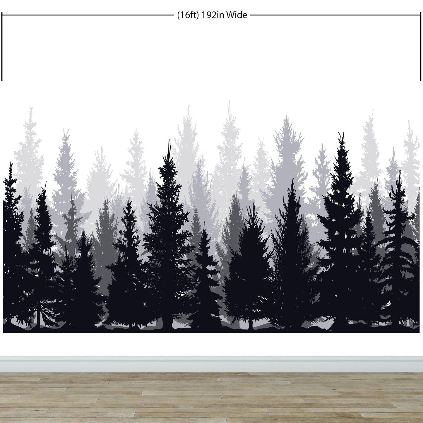 Black and White Pine Tree Forest Wallpaper. #6594