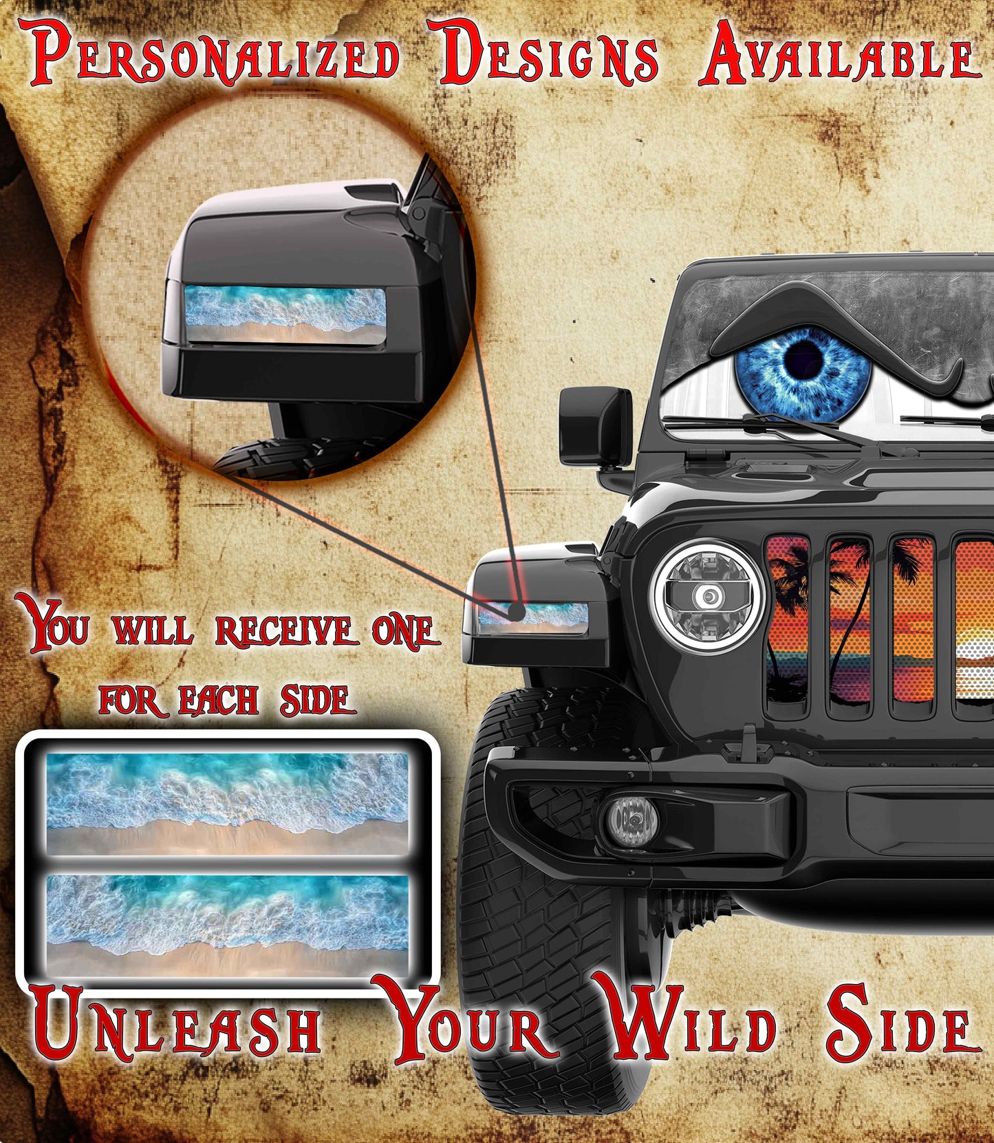 Beach Jl and Gladiator Turn signal decal. 65