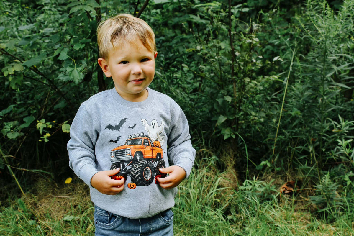 Spooky Monster Truck Toddler/Youth Crewneck Sweatshirt