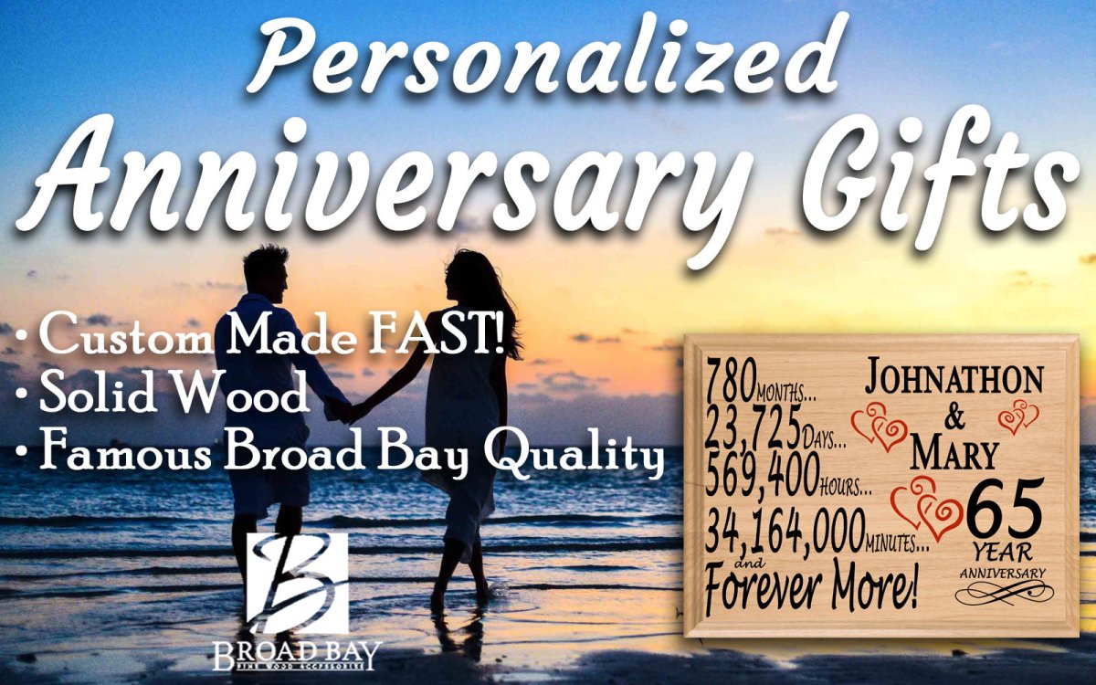 Personalized 65th Anniversary Gift – Custom Wood Keepsake for Husband, Wife, or Couple
