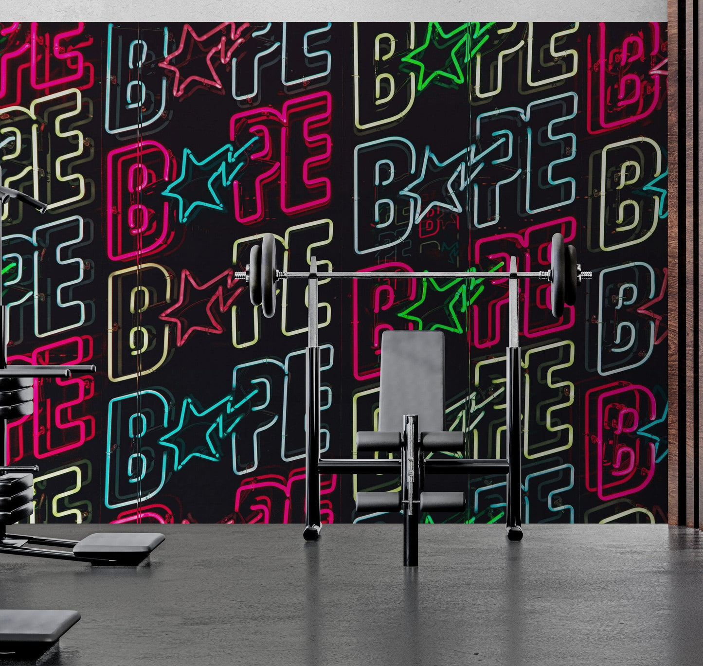 Neon Bape Brand Lights Wallpaper Mural. Streetwear Hype Beast Aesthetics. #6604
