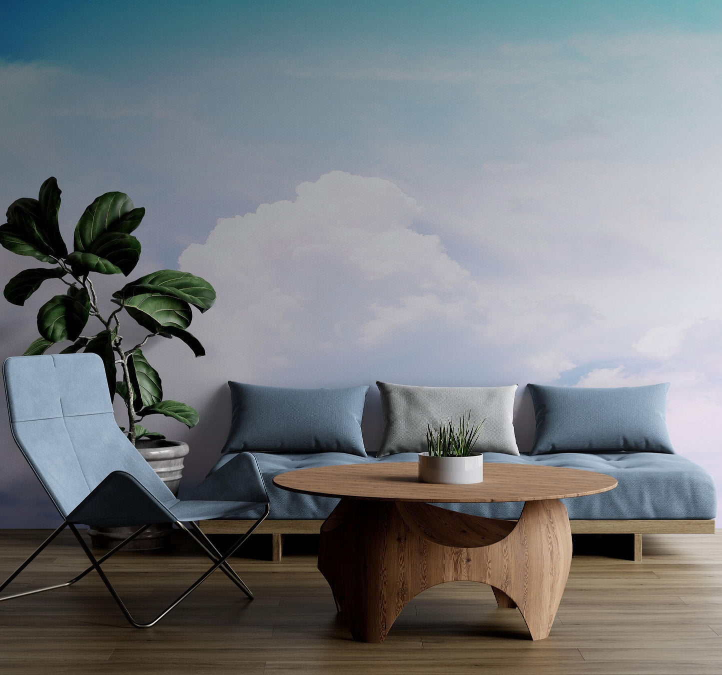 Pastel Sky and Clouds Kids Wallpaper Mural - Dreamy Nursery Peel and Stick Wallpaper. #6605