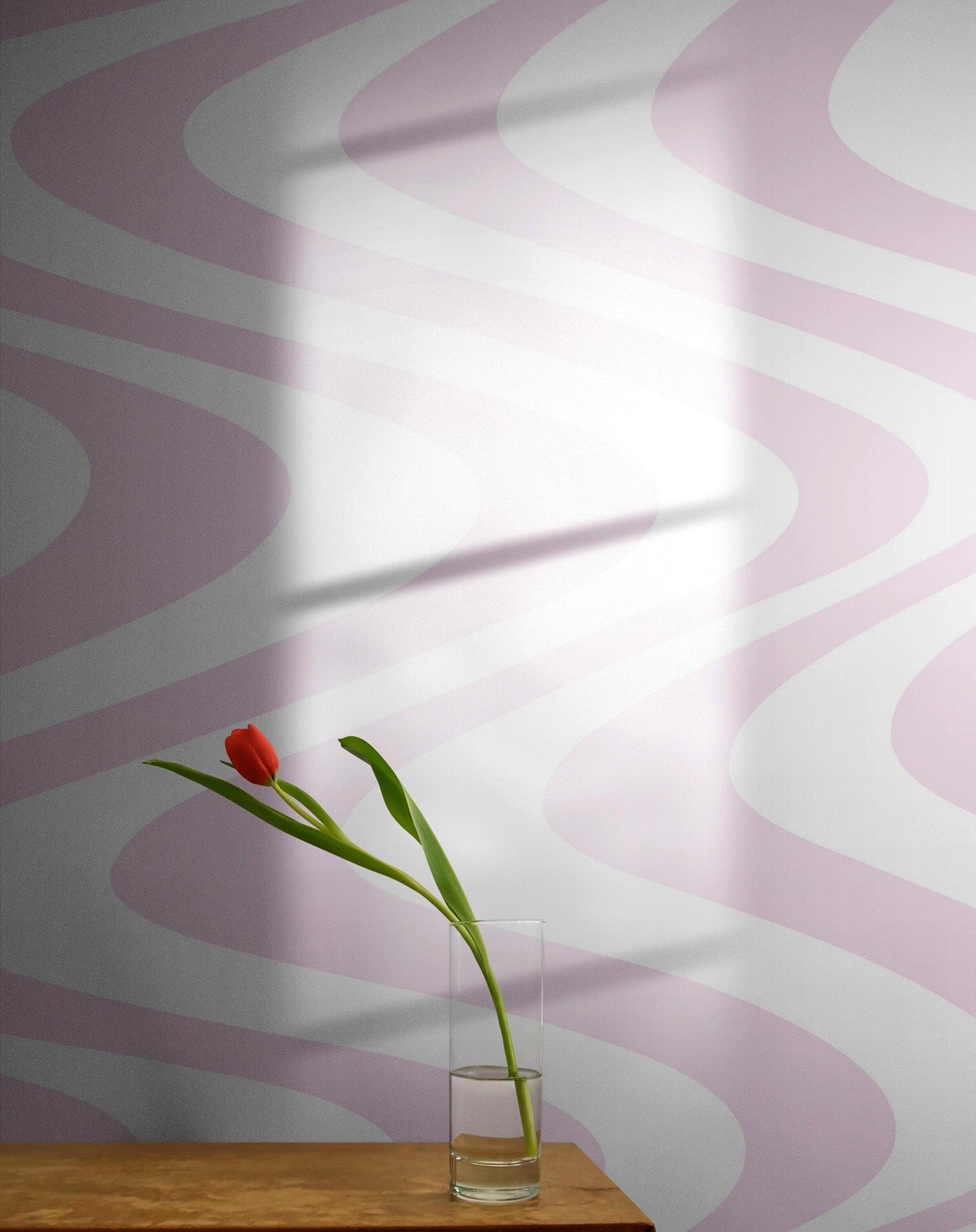 Pink Swirly Lines Abstract Wallpaper Mural. #6635