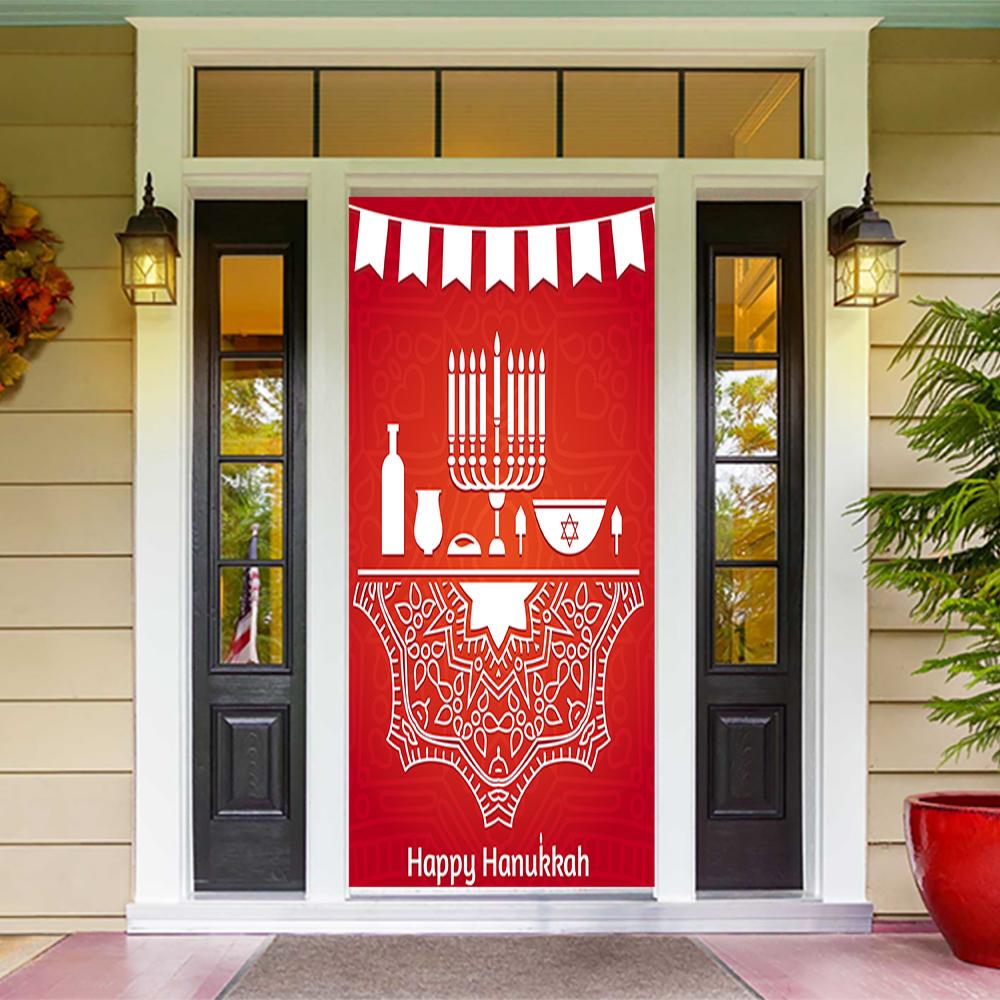 Happy Hanukkah Red Background