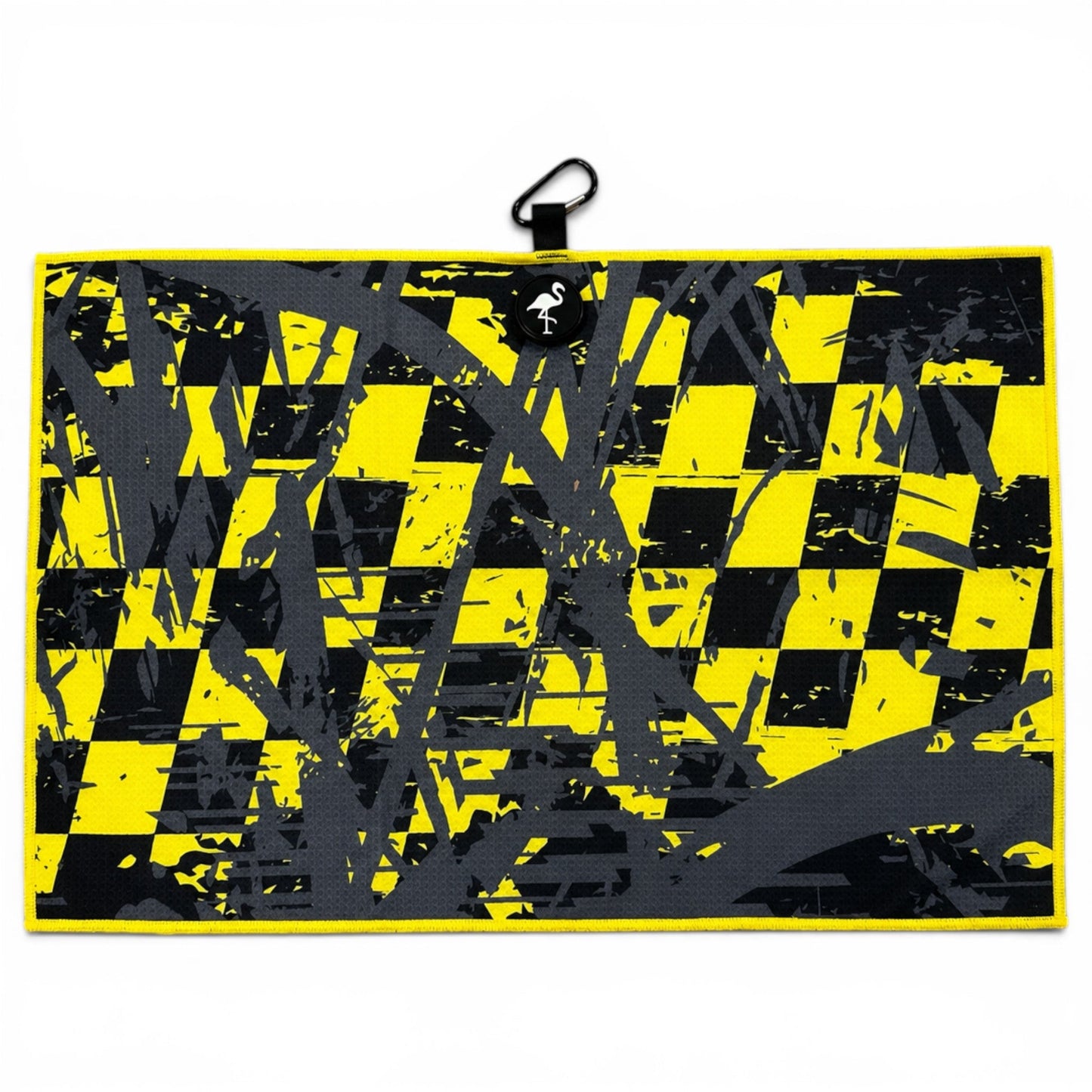 Hazard Hustle Golf Towel | 24” x 16” Microfiber Towel | Magnetic Clip & Carabiner | Premium Golf Accessory