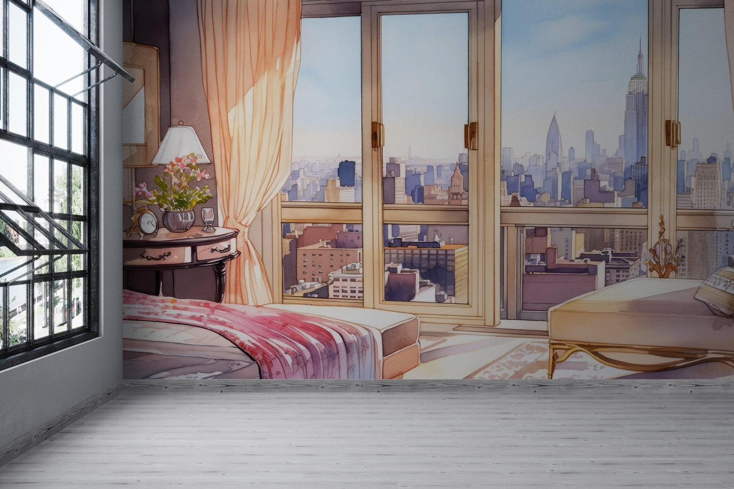 New York City Penthouse View Wallpaper Mural. #6660