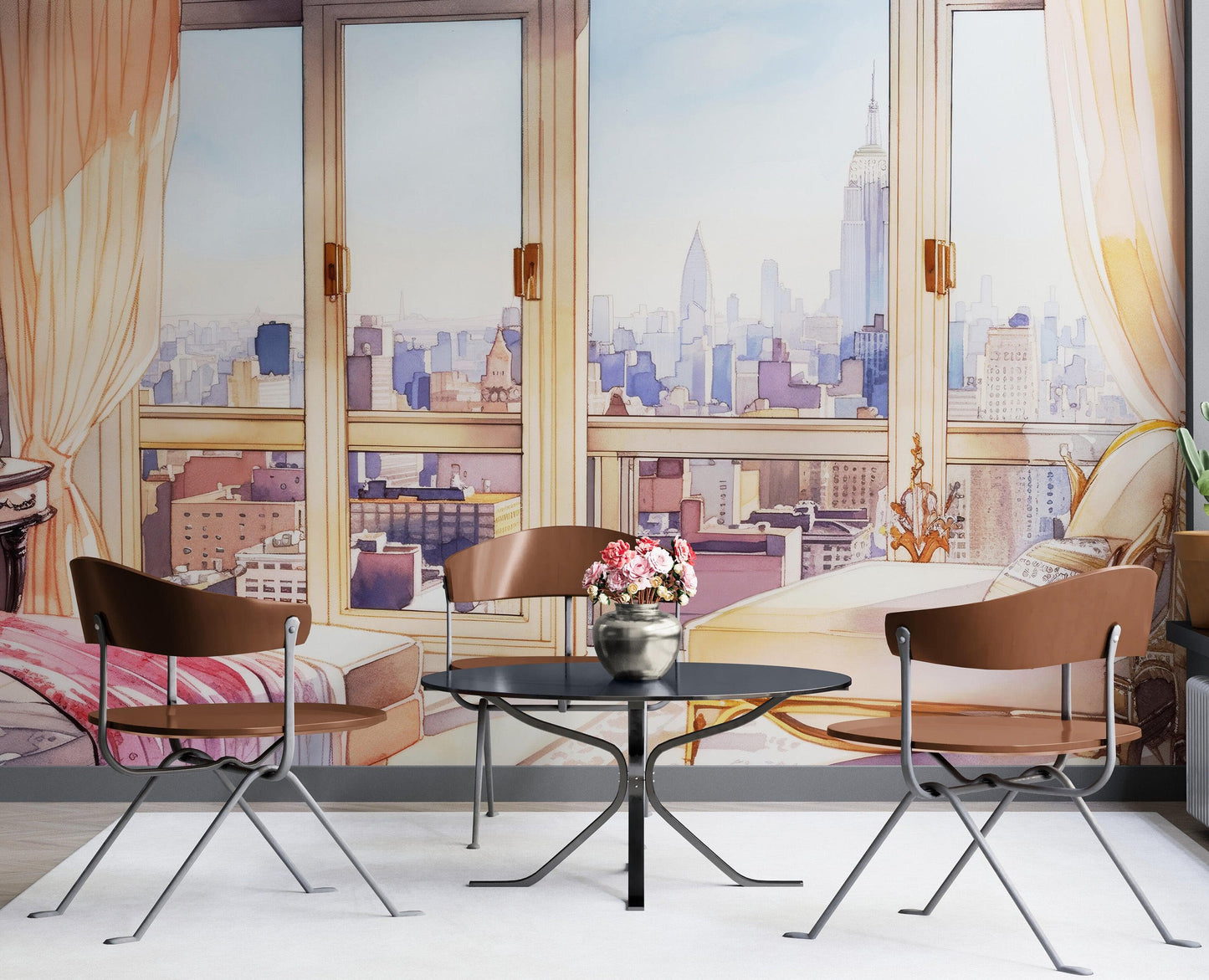New York City Penthouse View Wallpaper Mural. #6660