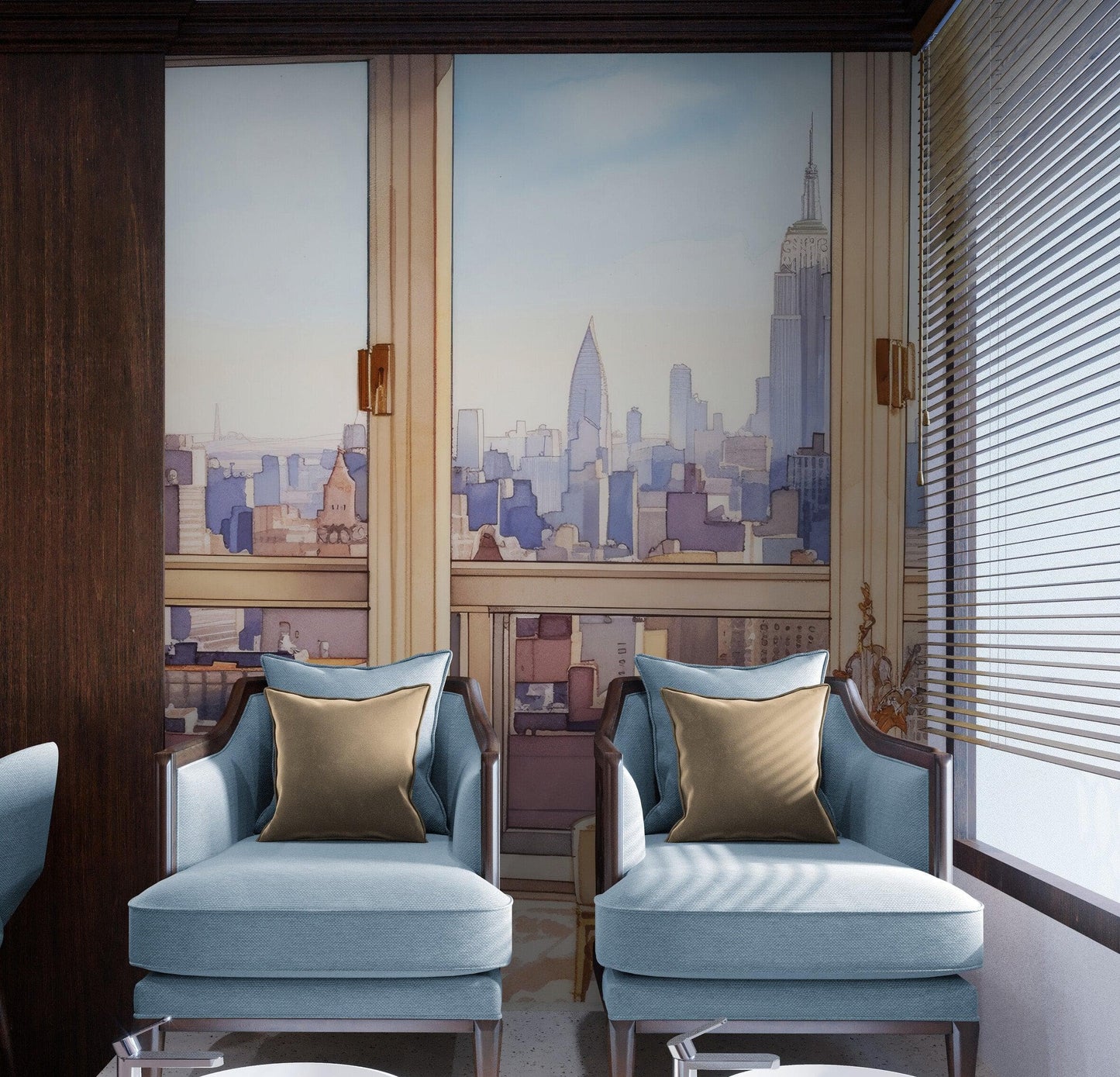 New York City Penthouse View Wallpaper Mural. #6660