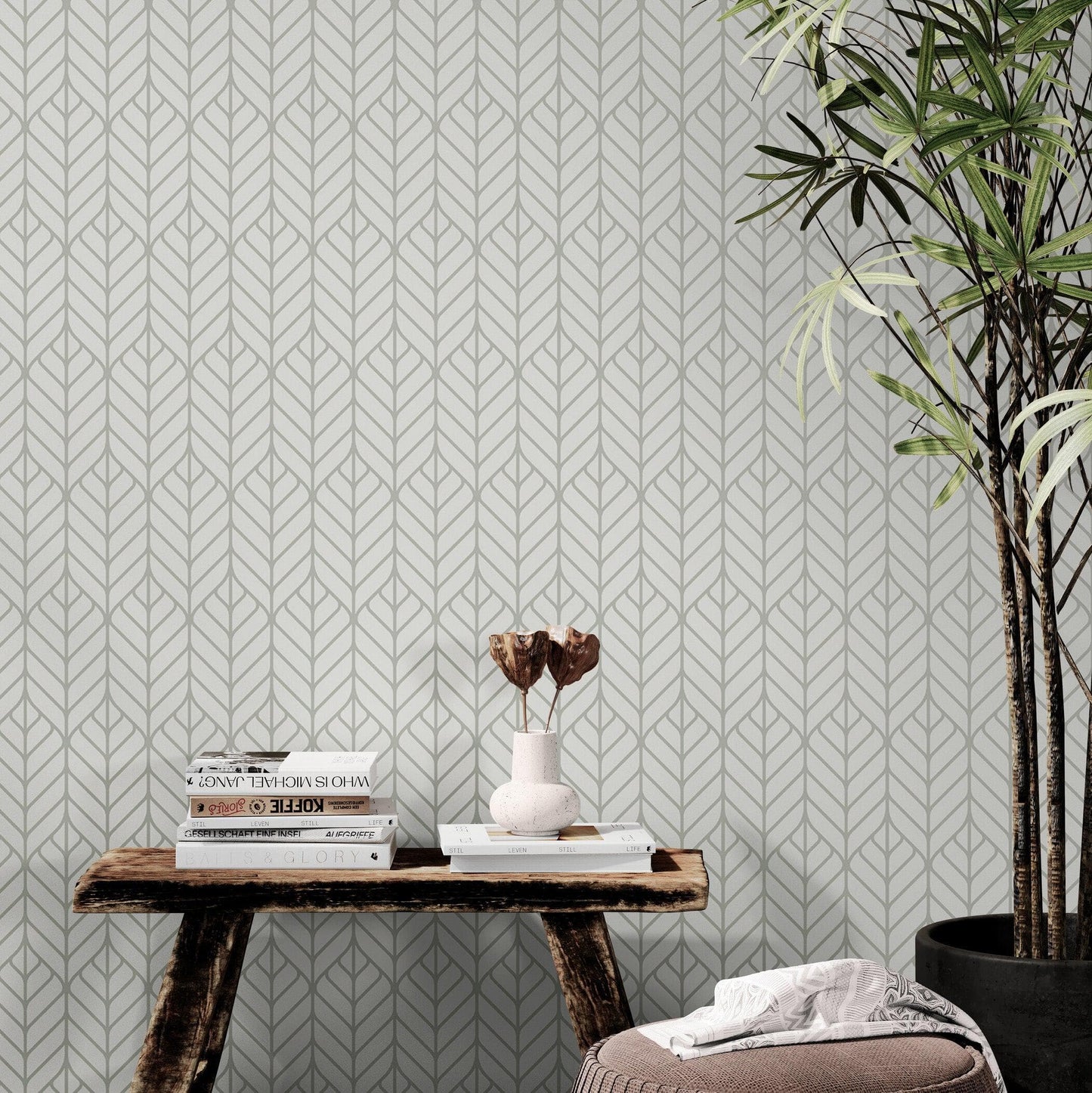 Modern Lines Wallpaper. Geometric Shape Motif Pattern. #6674