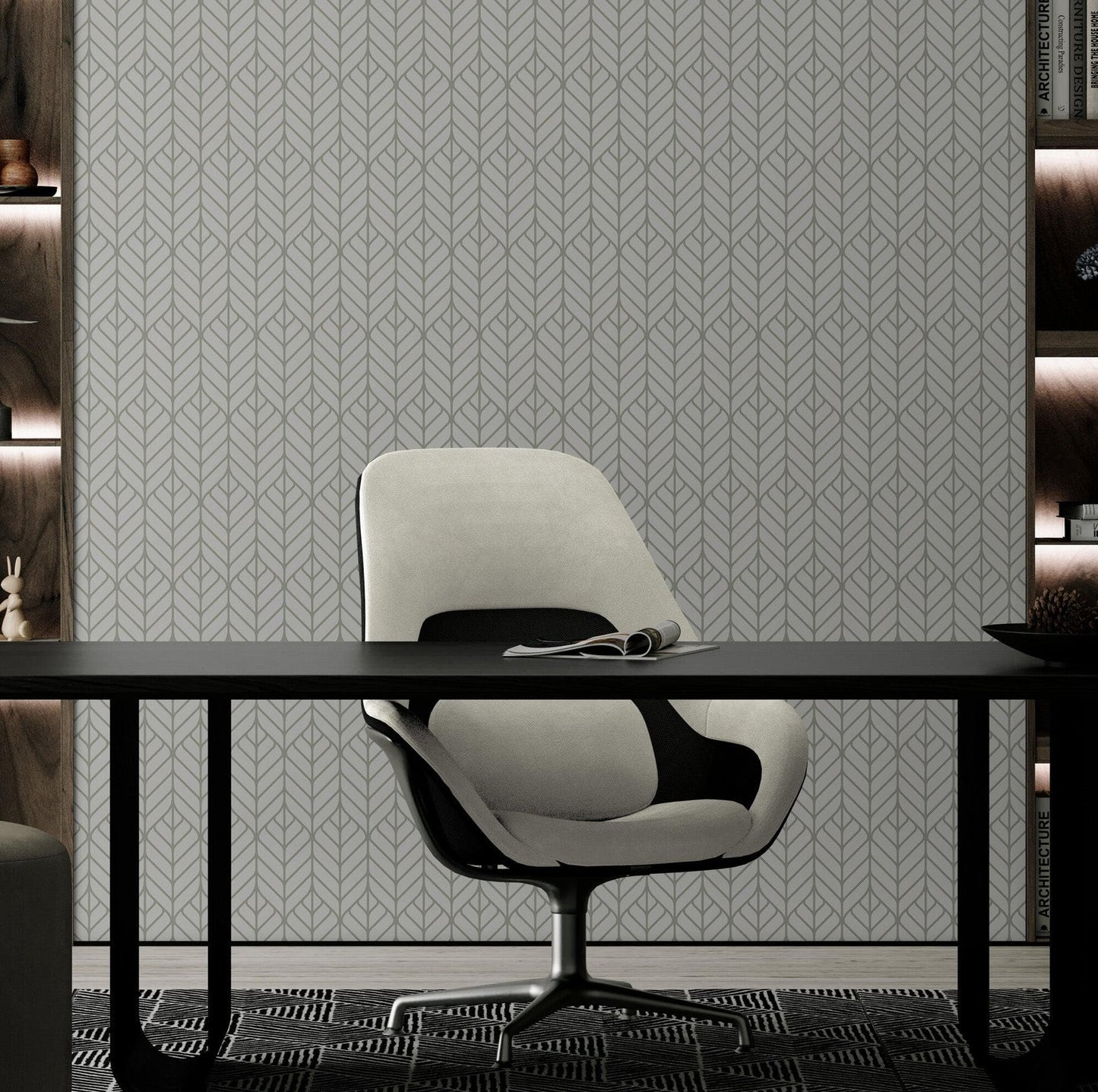 Modern Lines Wallpaper. Geometric Shape Motif Pattern. #6674