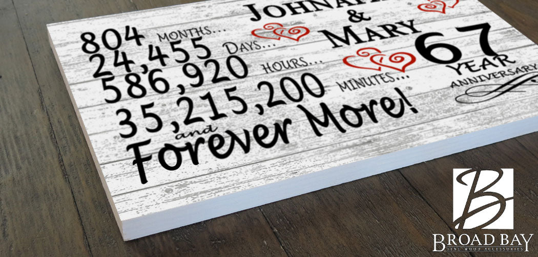 67 Year Anniversary Gift Personalized 67th Wedding Anniversary Present For Couple
