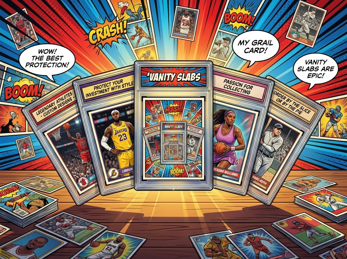 Vanity Slabs 5 Pack Bundle for Standard 35pt Trading Cards includes Free Random Mystery Card