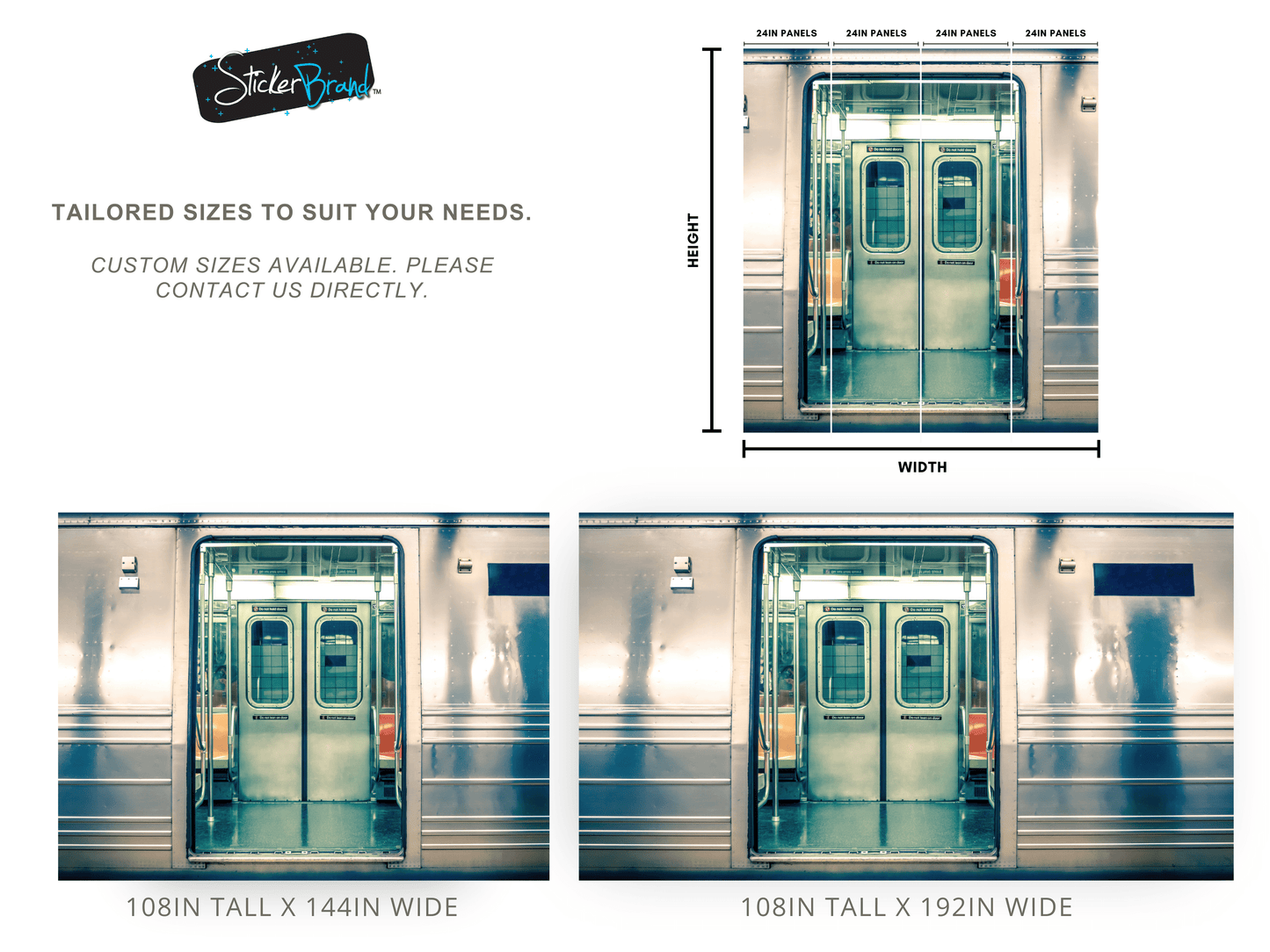 Subway Train Wall Mural Wallpaper. Urban NYC Decor. #6775