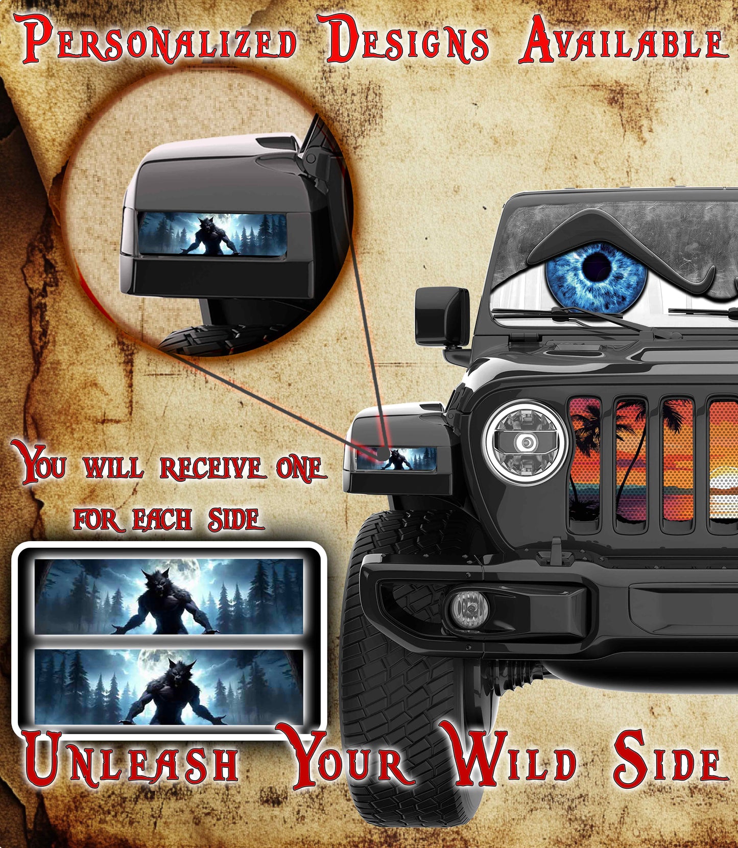 Werewolf Jl and Gladiator Turn signal decal. 67