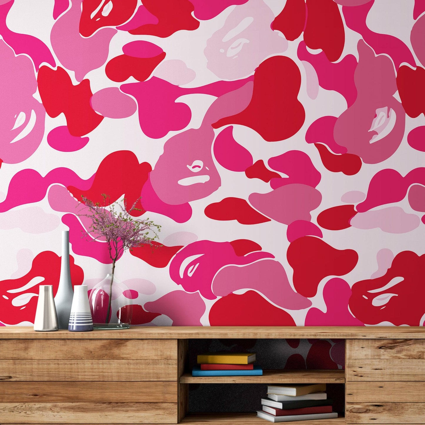 Bape Camo Wallpaper Mural. Blue Camo Streetwear Hype Beast Aesthetics. #7027