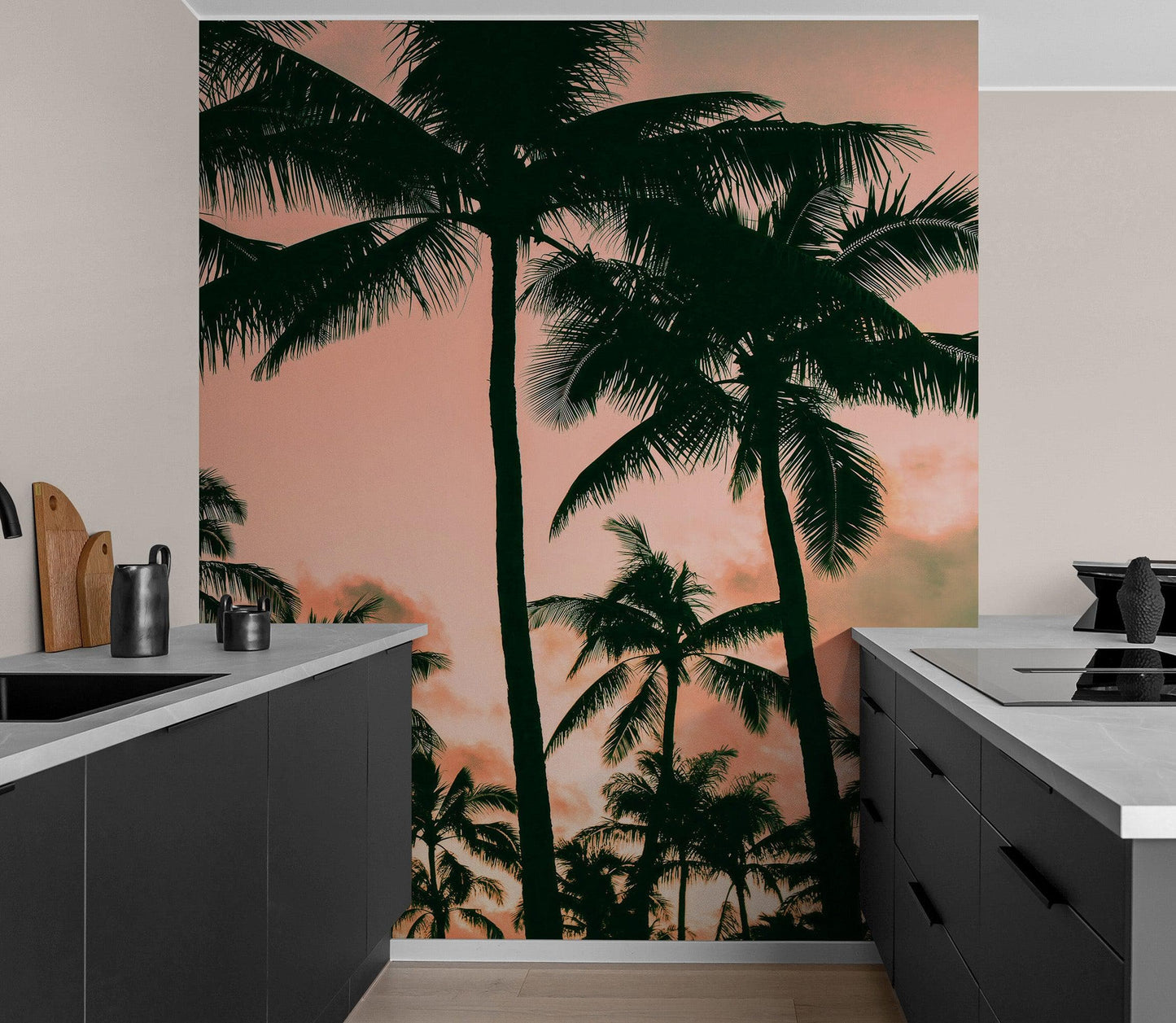 Sunset Wallpaper Mural. Palm Trees Tropical Vibe. #6871