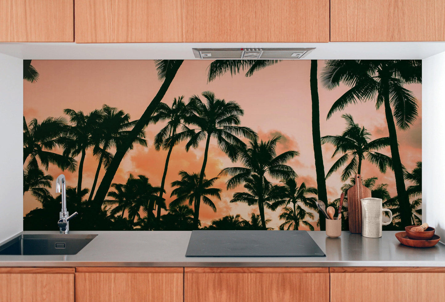 Sunset Wallpaper Mural. Palm Trees Tropical Vibe. #6871