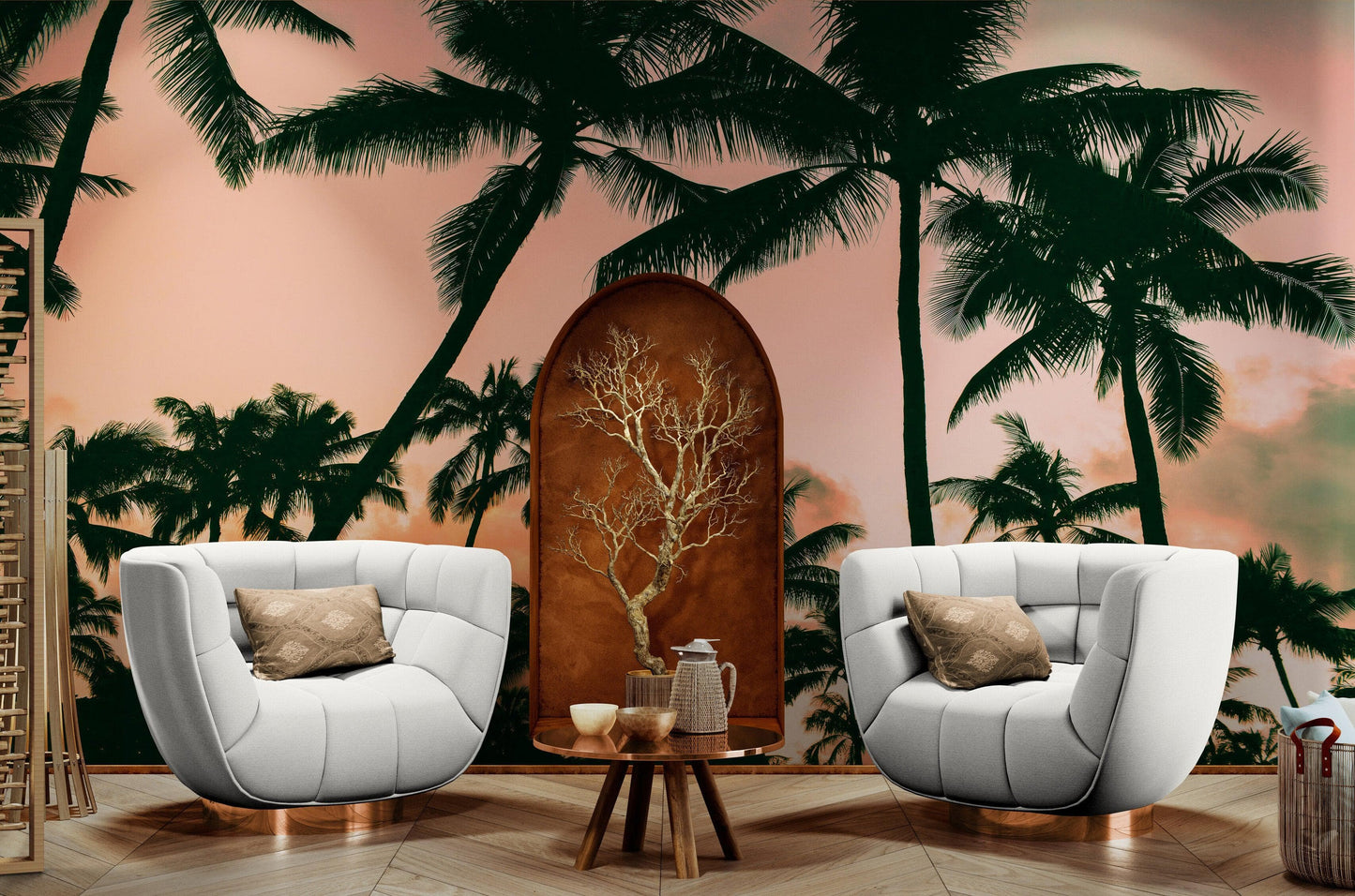 Sunset Wallpaper Mural. Palm Trees Tropical Vibe. #6871