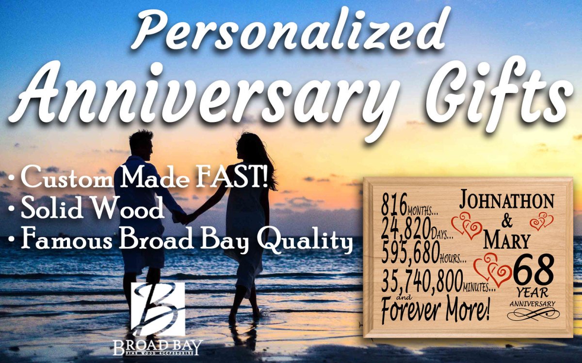 Personalized 68th Anniversary Gift – Custom Wood Keepsake for Husband, Wife, or Couple
