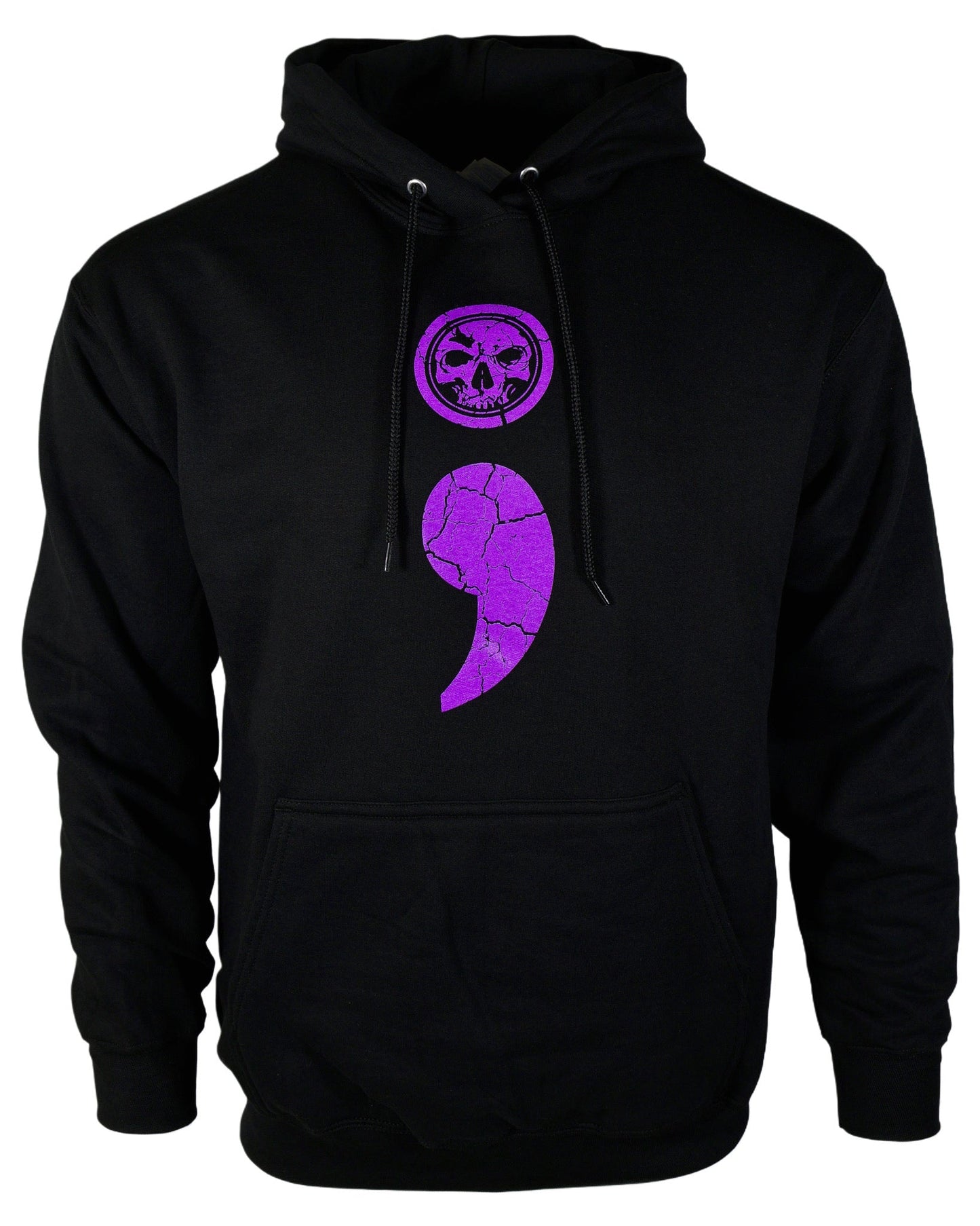 CLOSEOUT Semicolon Unisex Black & Purple Hoodie