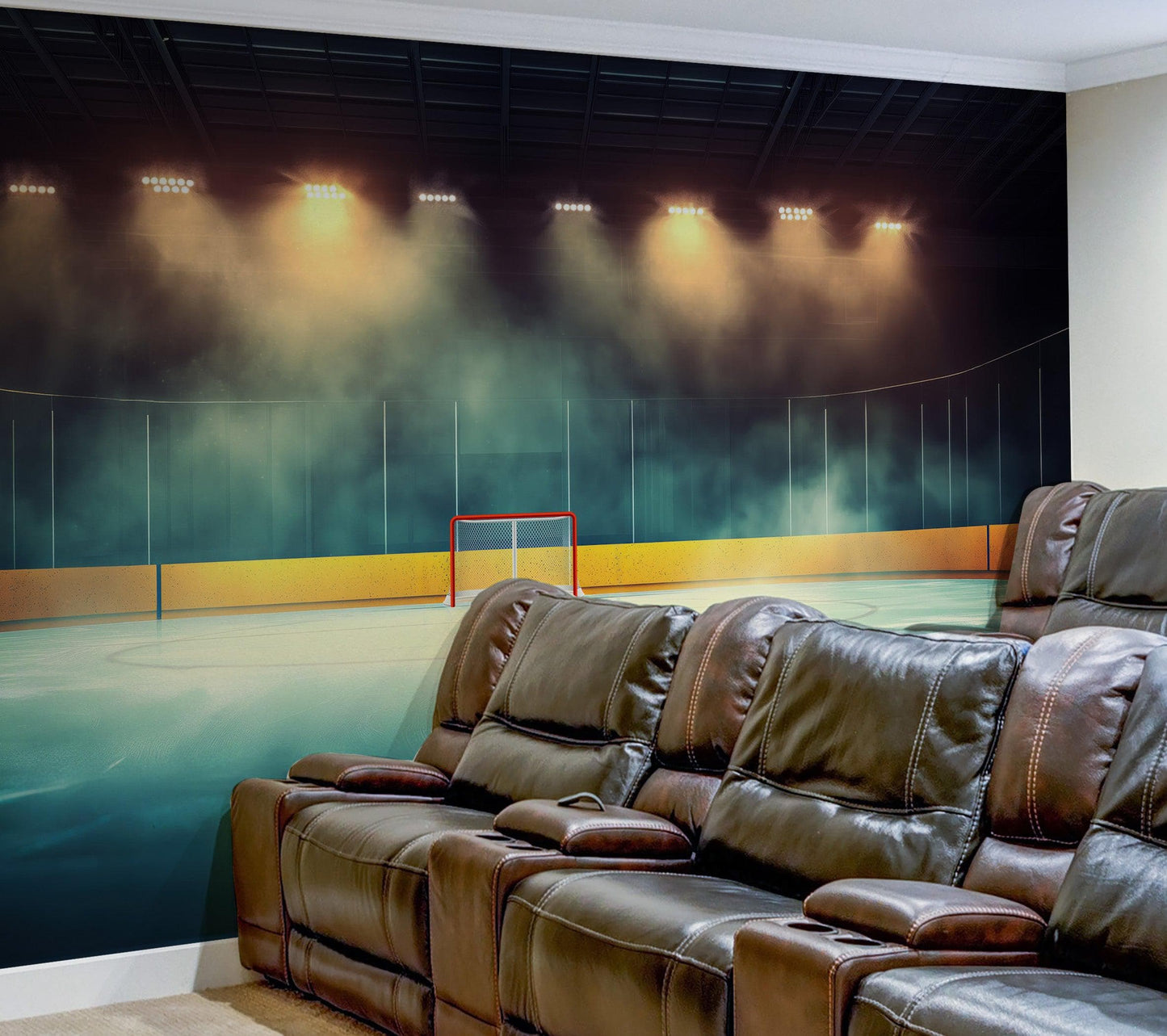 Hockey Rink Wallpaper Mural. Sports Theme Decor. #6958