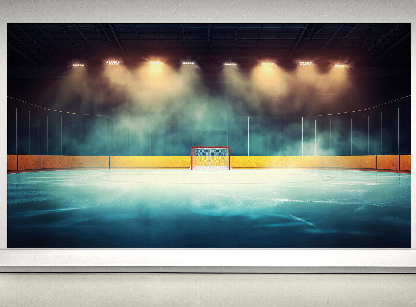 Hockey Rink Wallpaper Mural. Sports Theme Decor. #6958