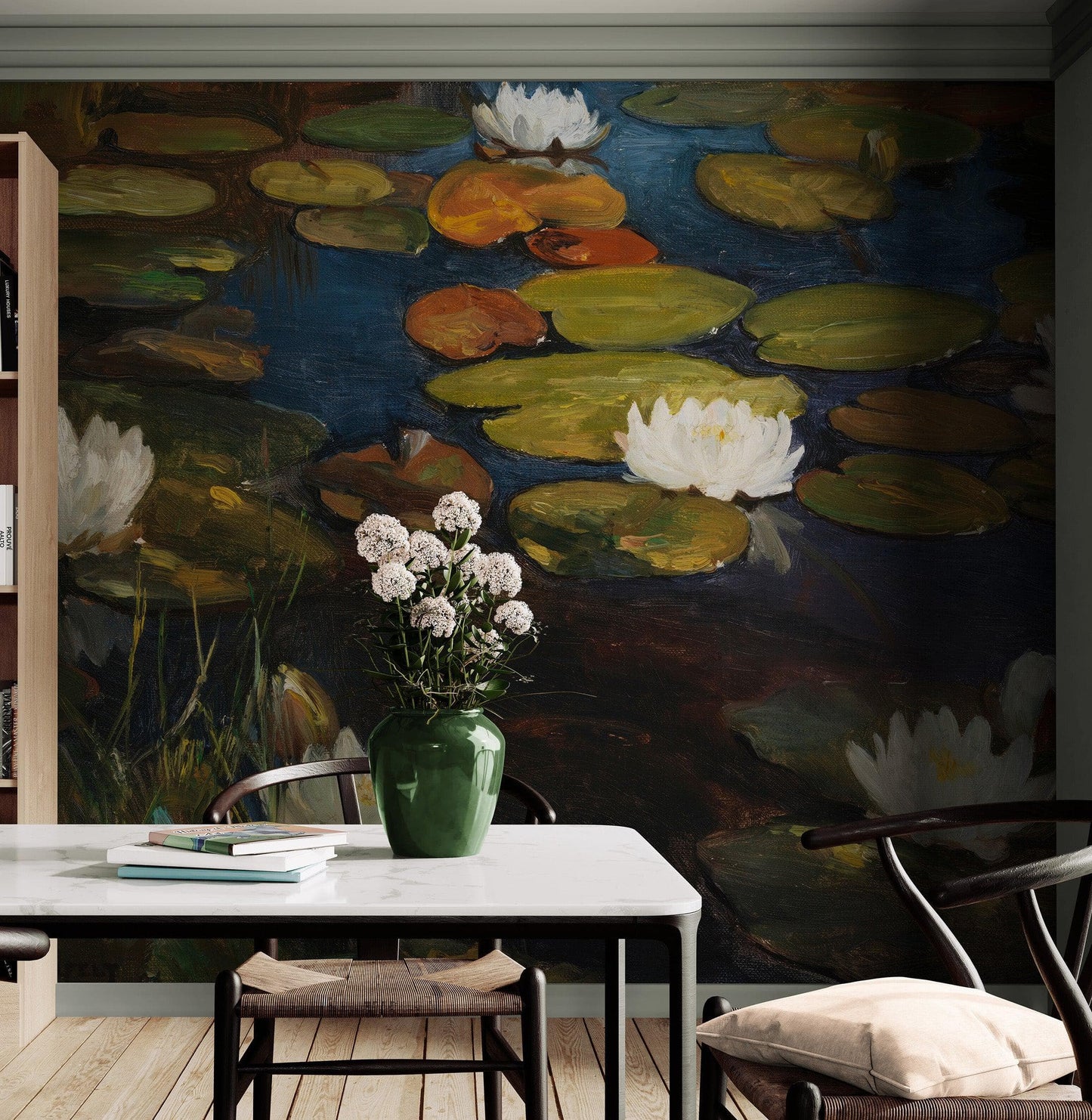 Albert Edelfelt Water Lilies Painting Wallpaper Mural. #6963