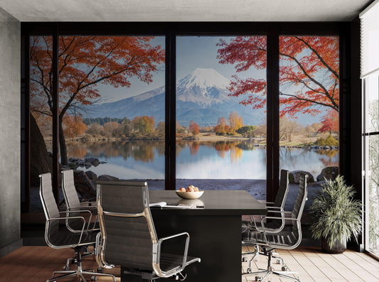 Scenic Lake View with Mount Fuji 3D Wallpaper Mural. #6988